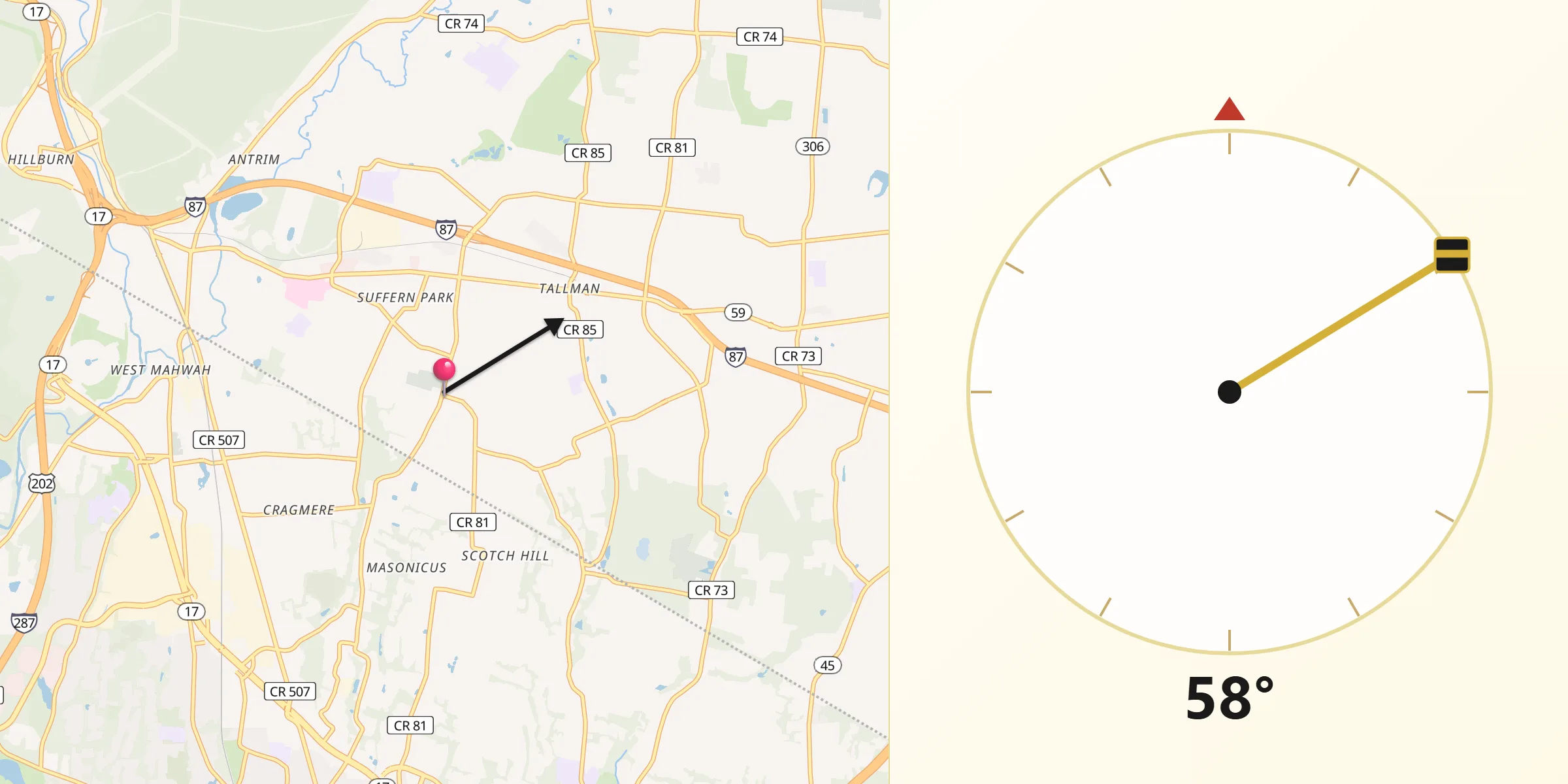 Qibla Direction from Airmont