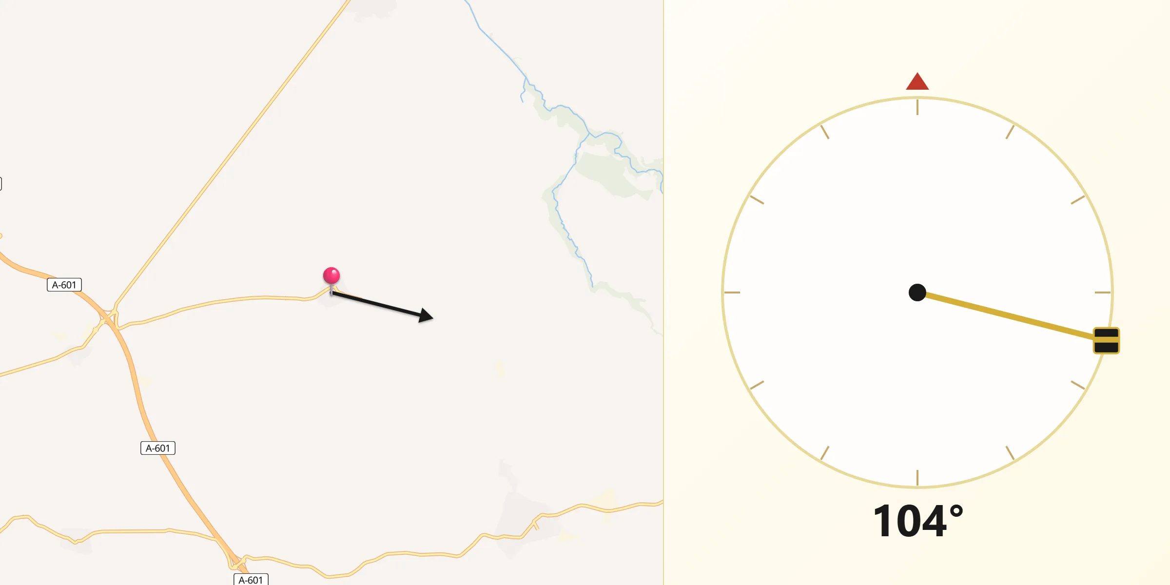 Dirección de la Qibla desde Escarabajosa de Cabezas