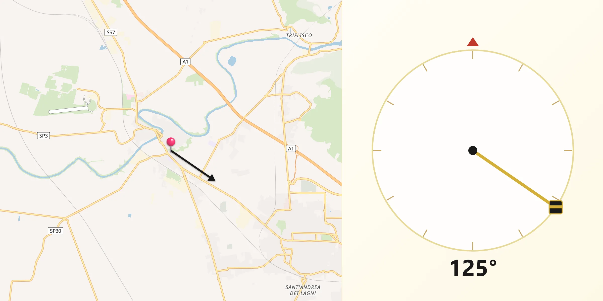 Direzione della Qibla da Capua