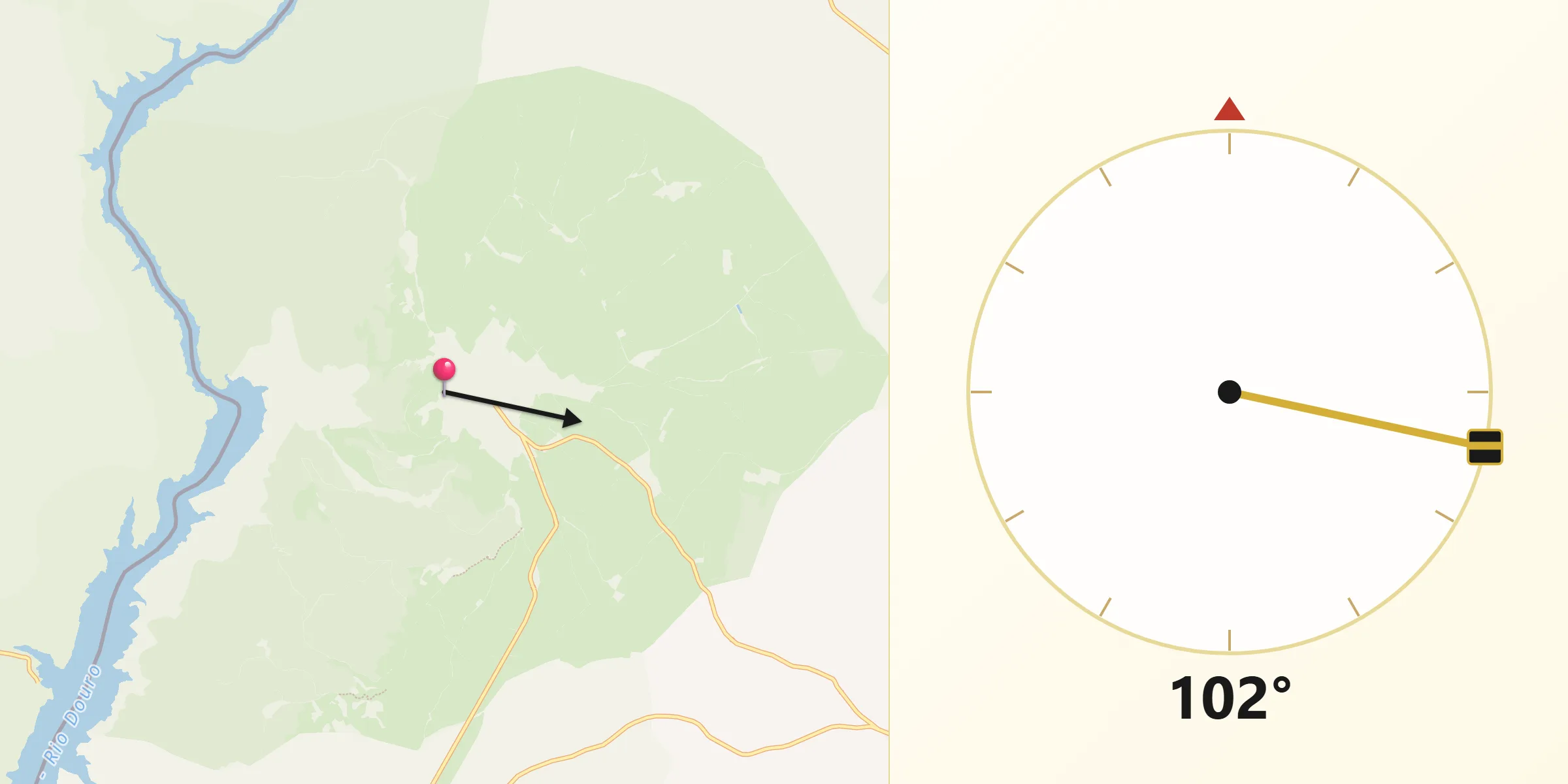 Dirección de la Qibla desde Vilvestre