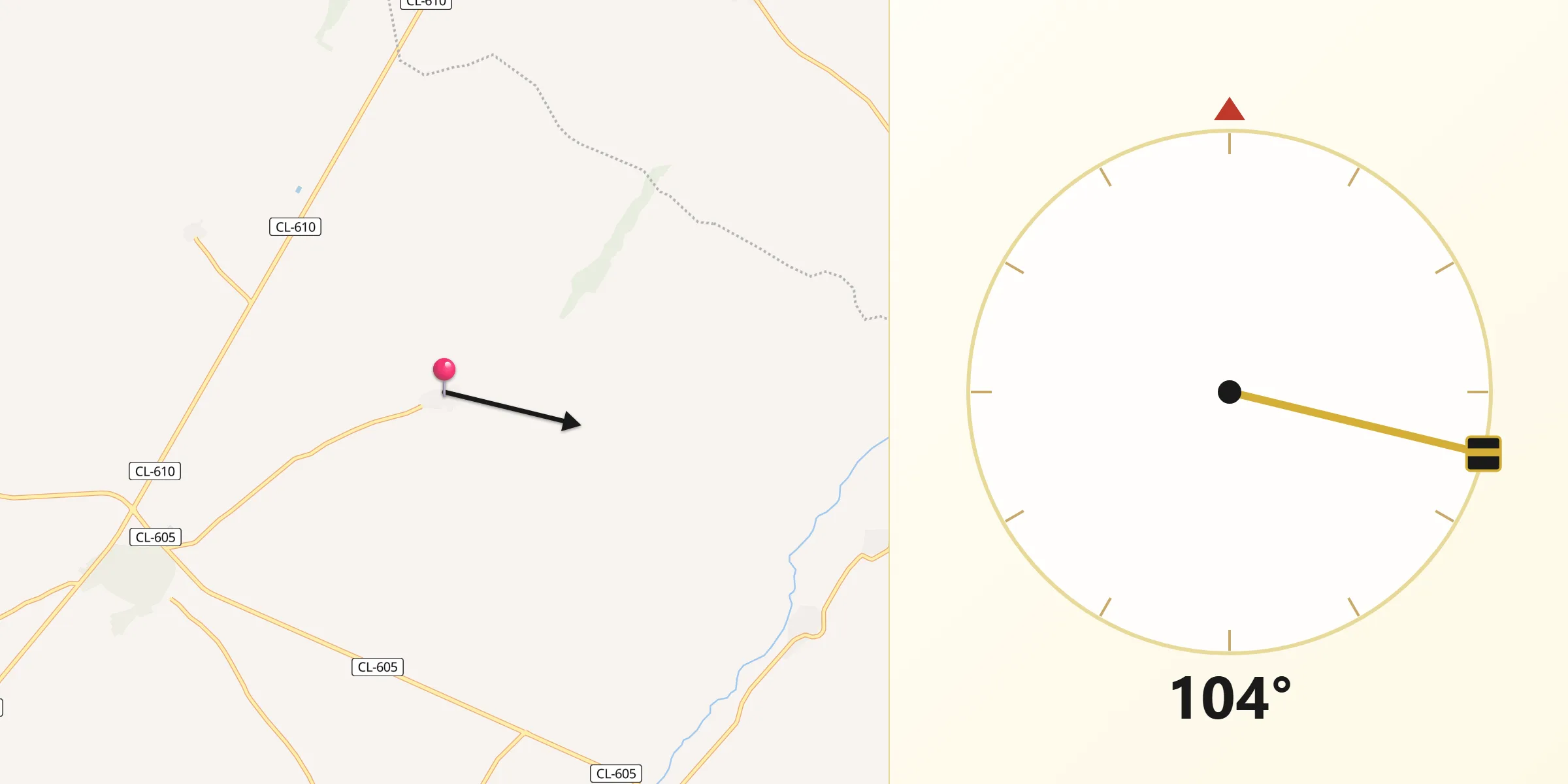 Dirección de la Qibla desde Moraleja de Matacabras