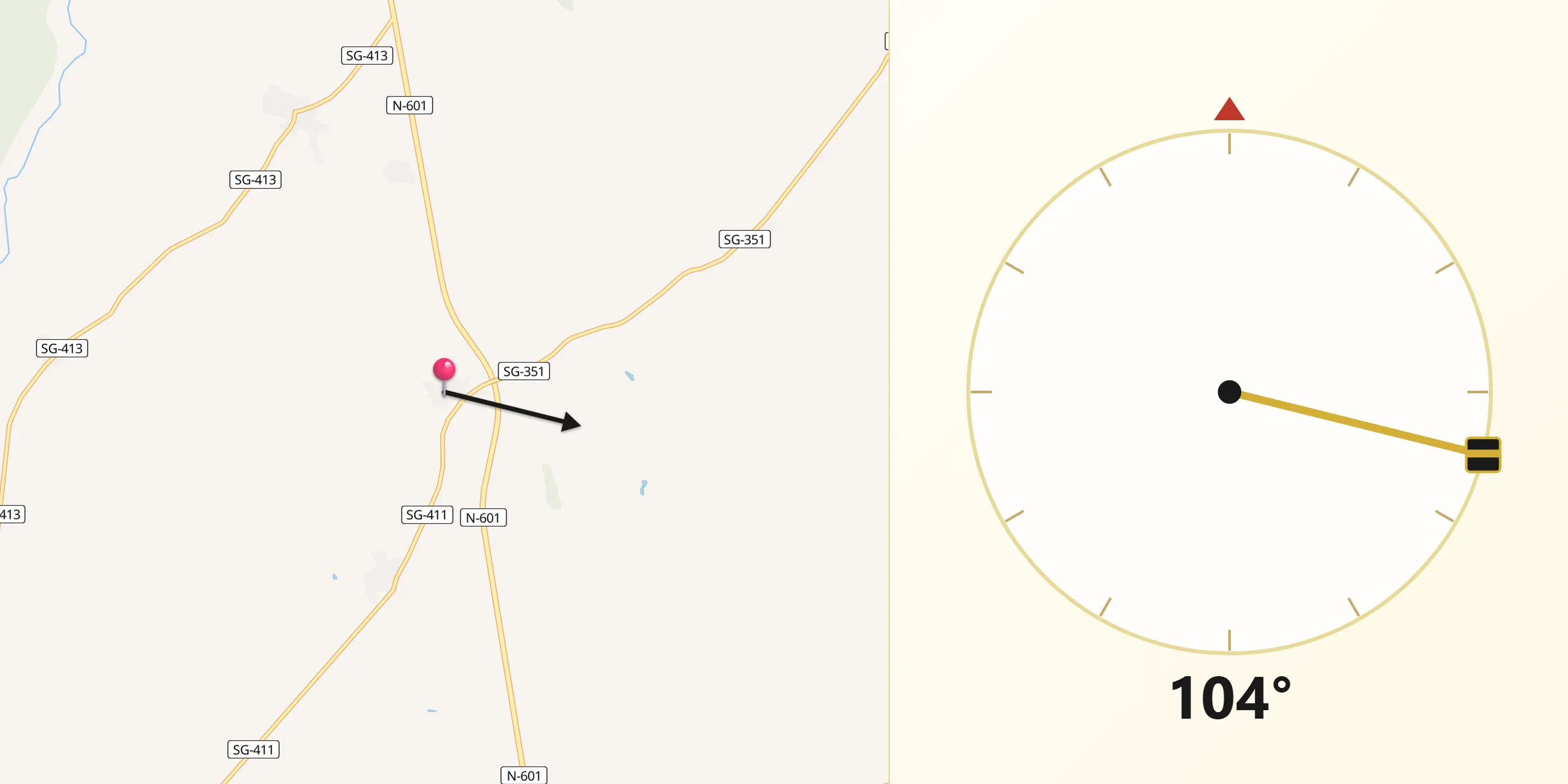 Dirección de la Qibla desde San Cristóbal de la Vega
