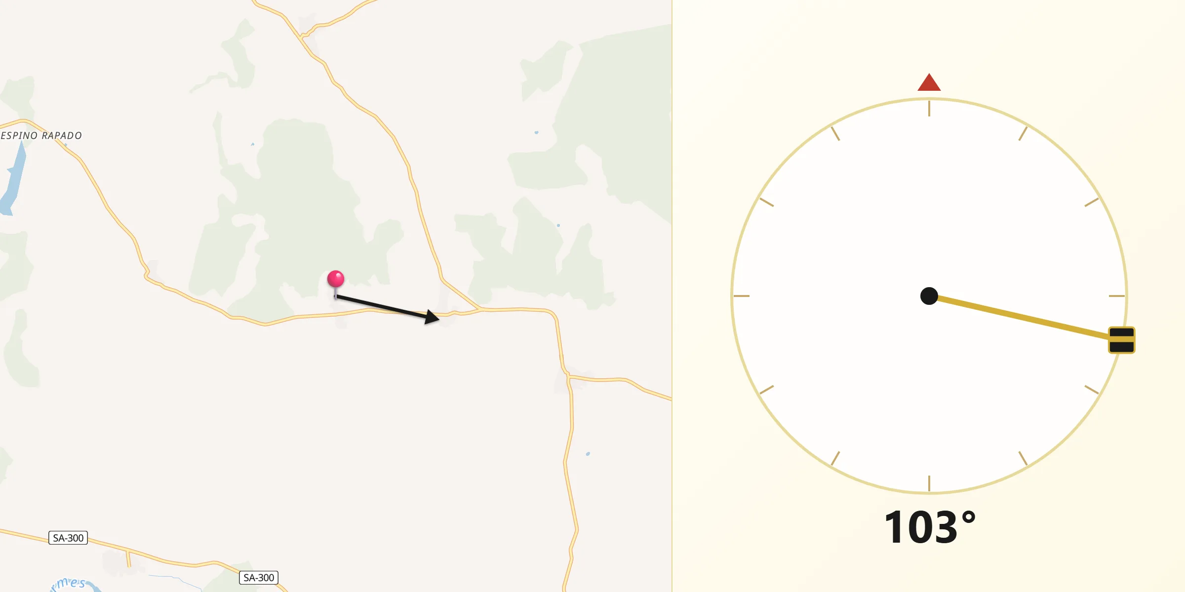 Dirección de la Qibla desde El Arco