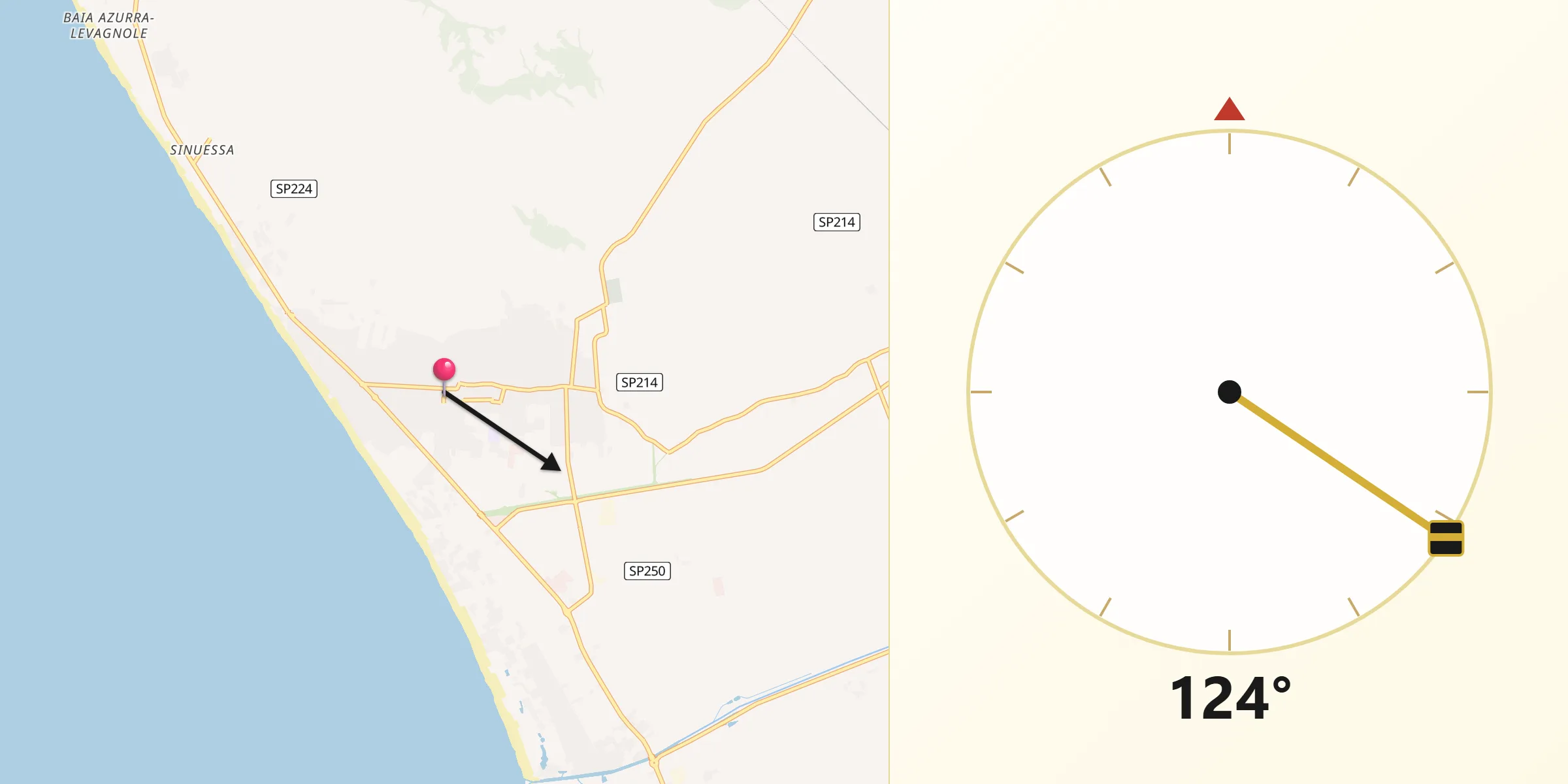 Direzione della Qibla da Mondragone