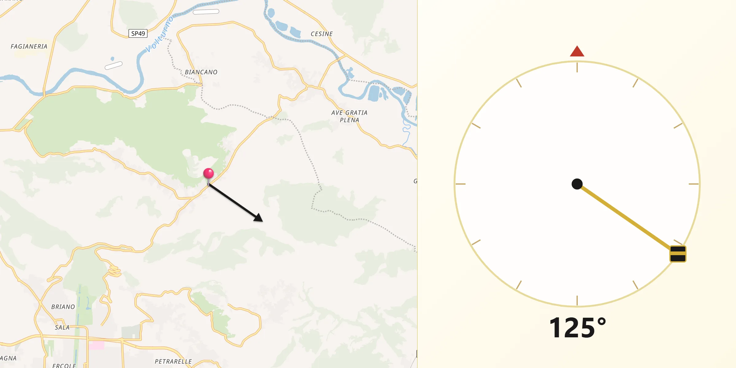 Direzione della Qibla da Annunziata