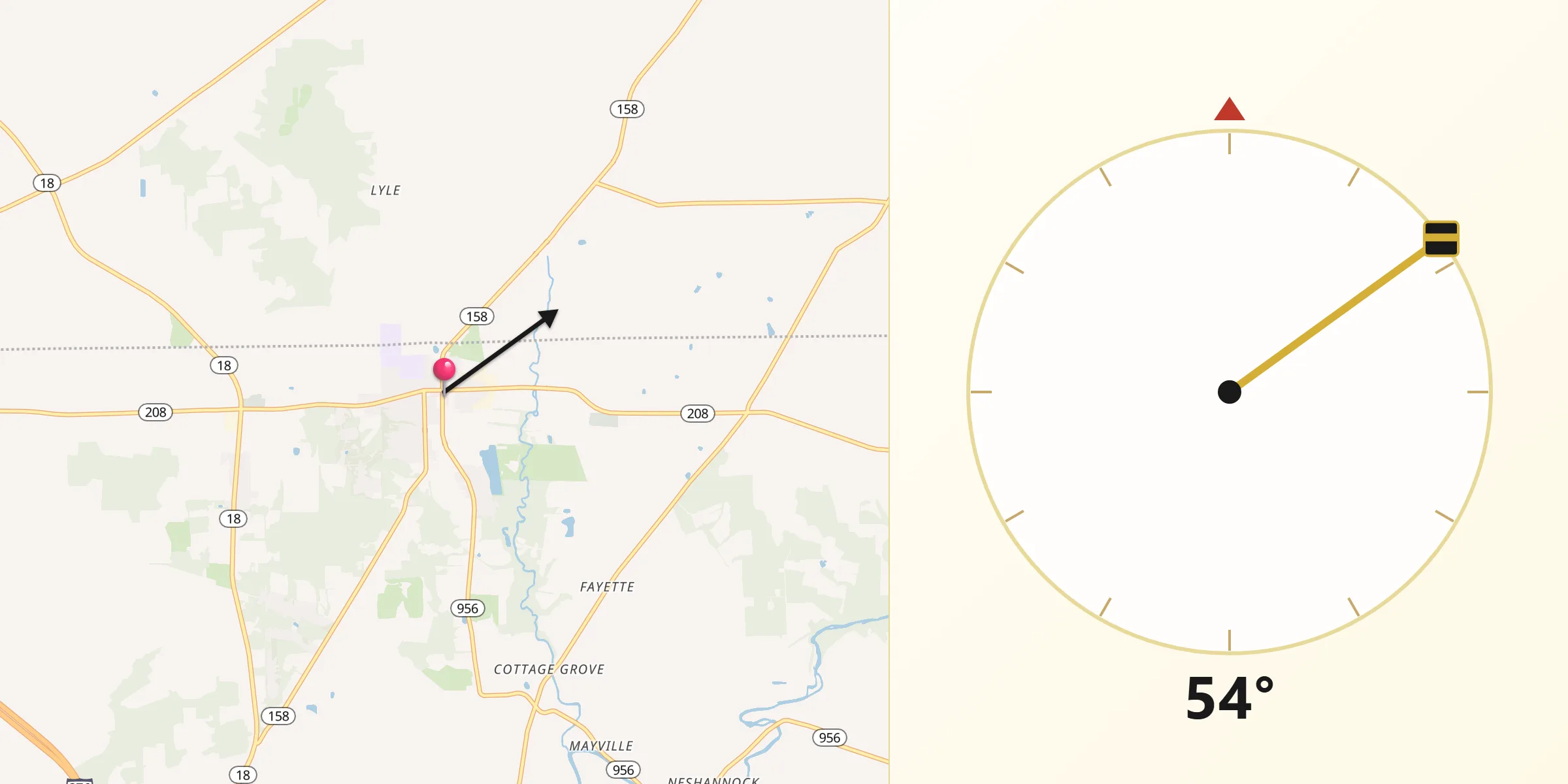 Qibla Direction from New Wilmington