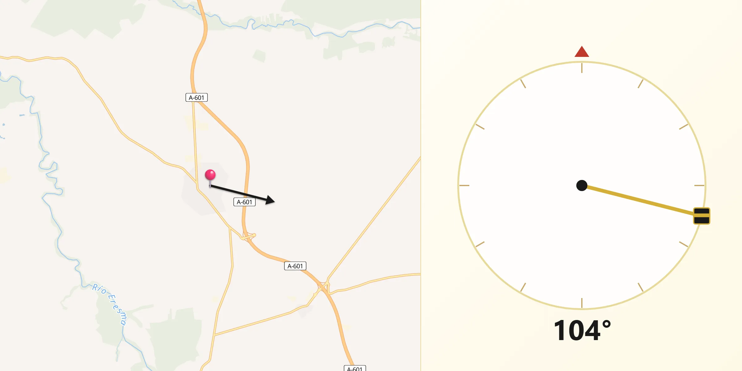 Dirección de la Qibla desde Carbonero el Mayor