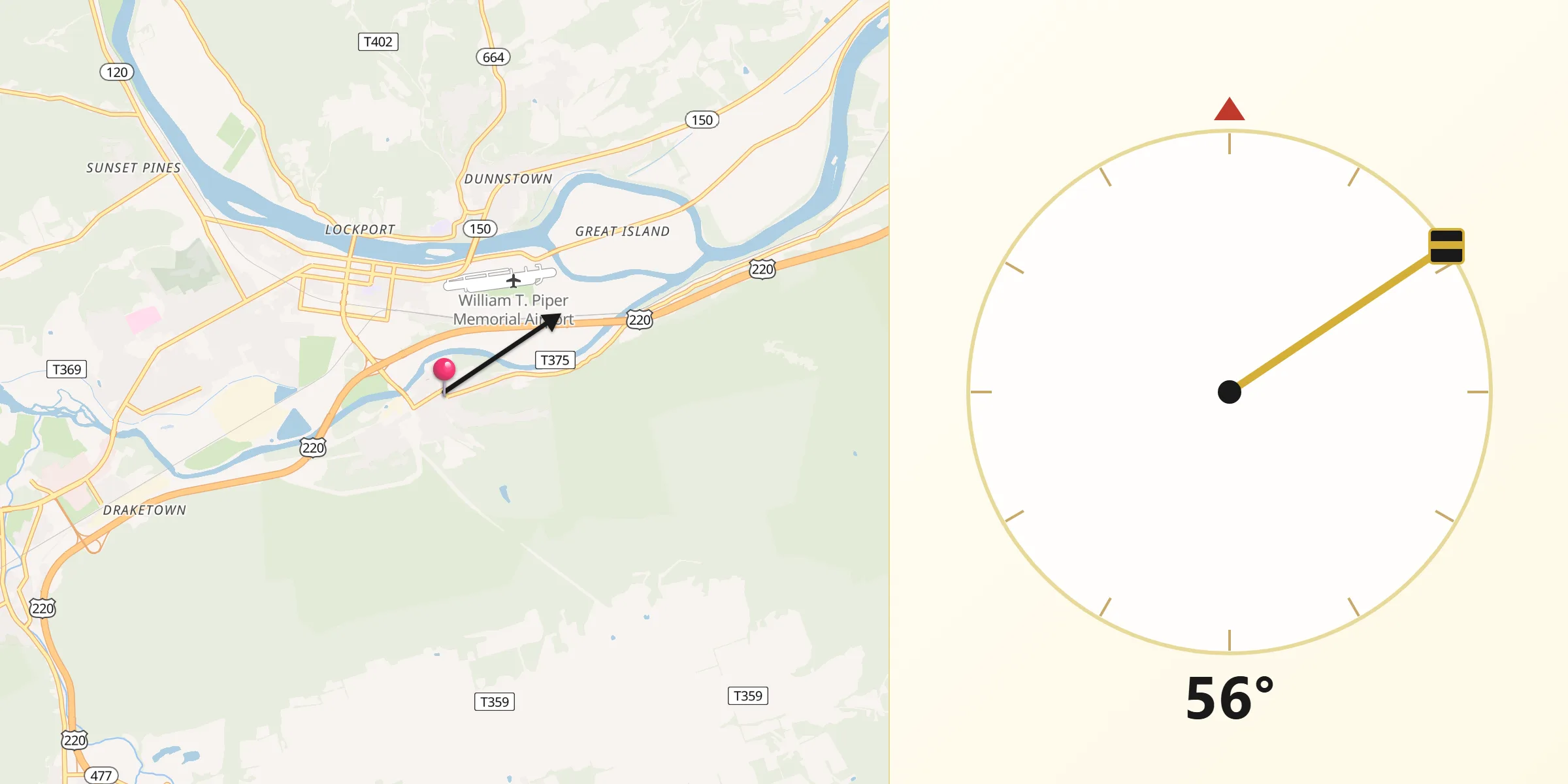 Qibla Direction from Castanea