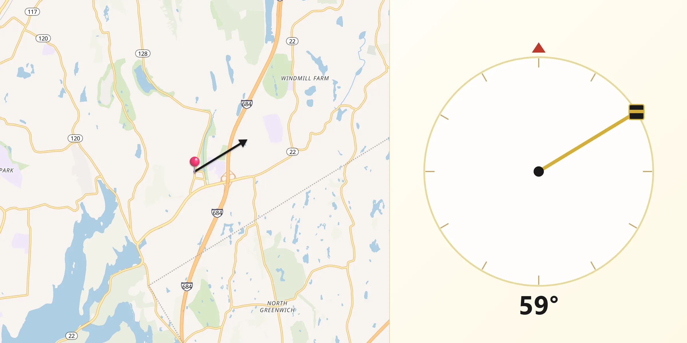 Qibla Direction from Armonk