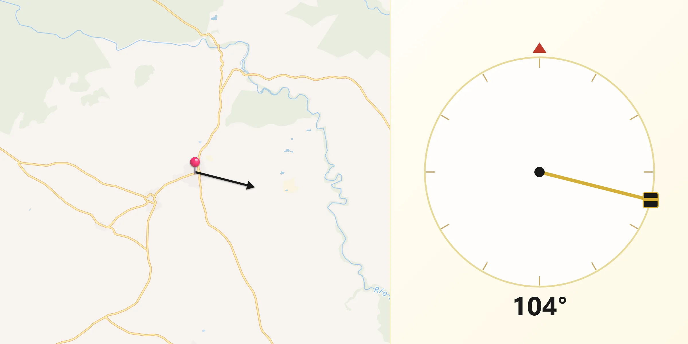 Dirección de la Qibla desde Bernardos