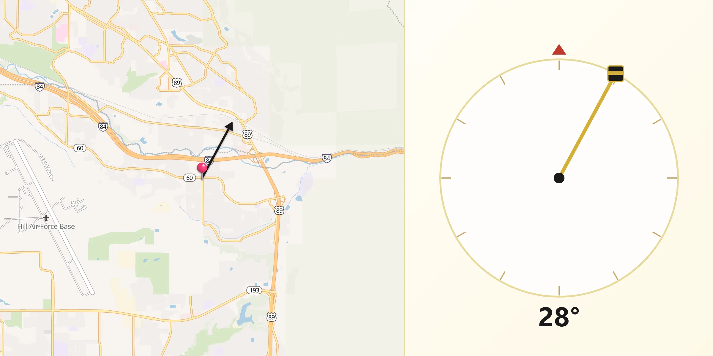 Qibla Direction from South Weber