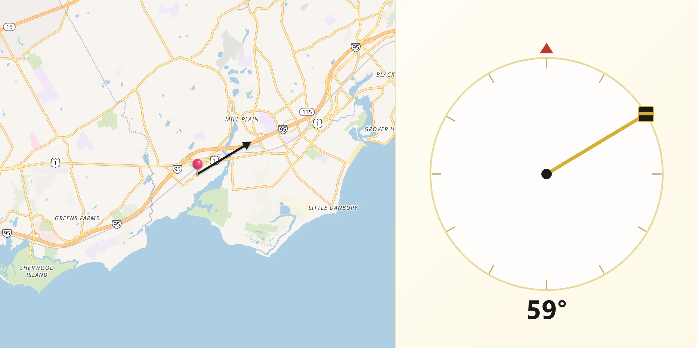 Qibla Direction from Southport