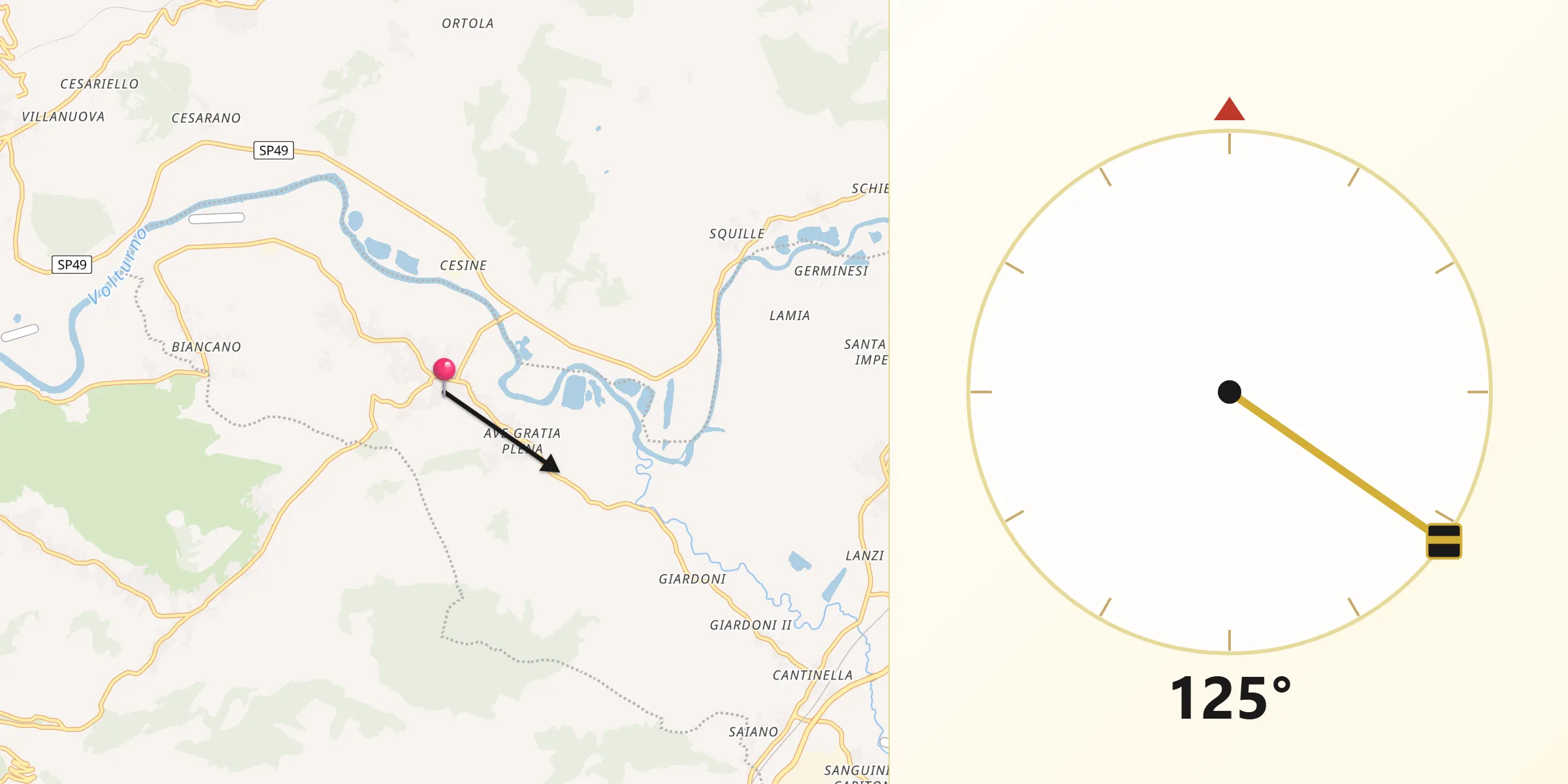 Direzione della Qibla da Limatola