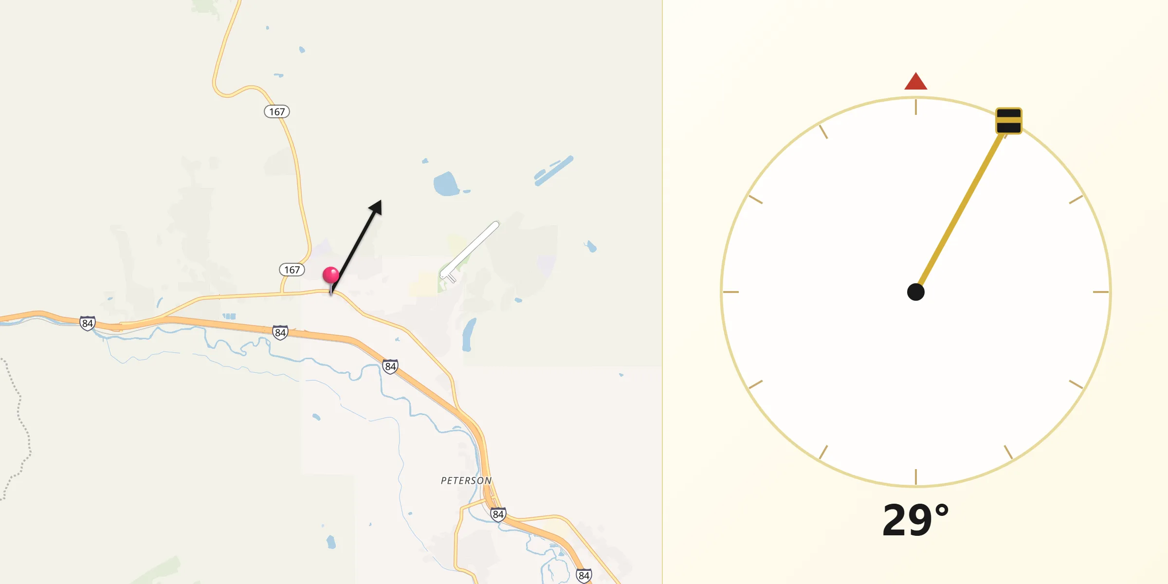 Qibla Direction from Mountain Green