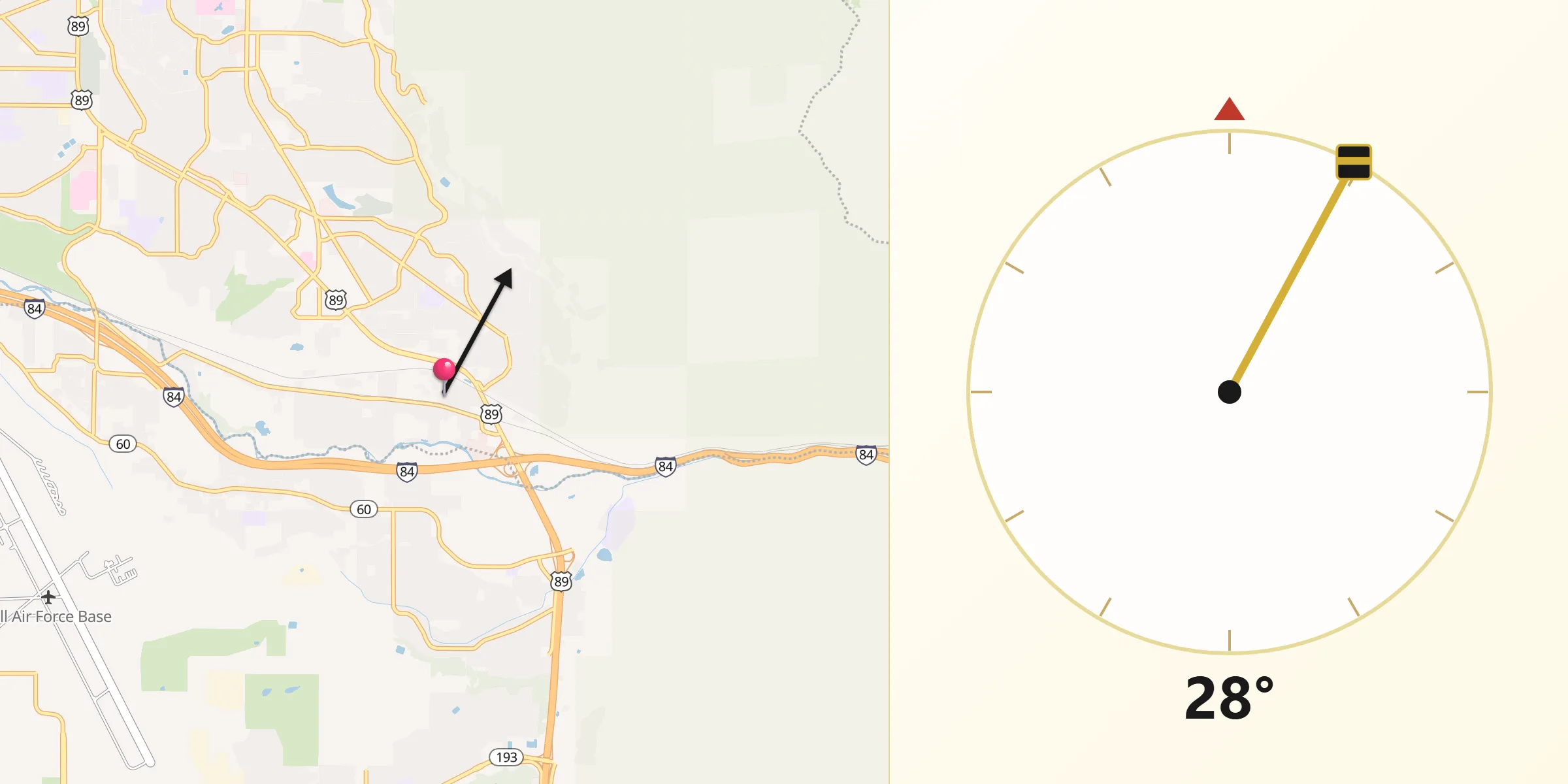Qibla Direction from Uintah
