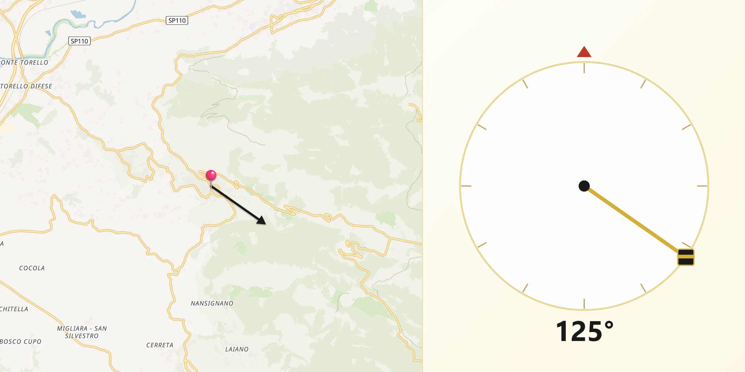 Direzione della Qibla da Frasso Telesino