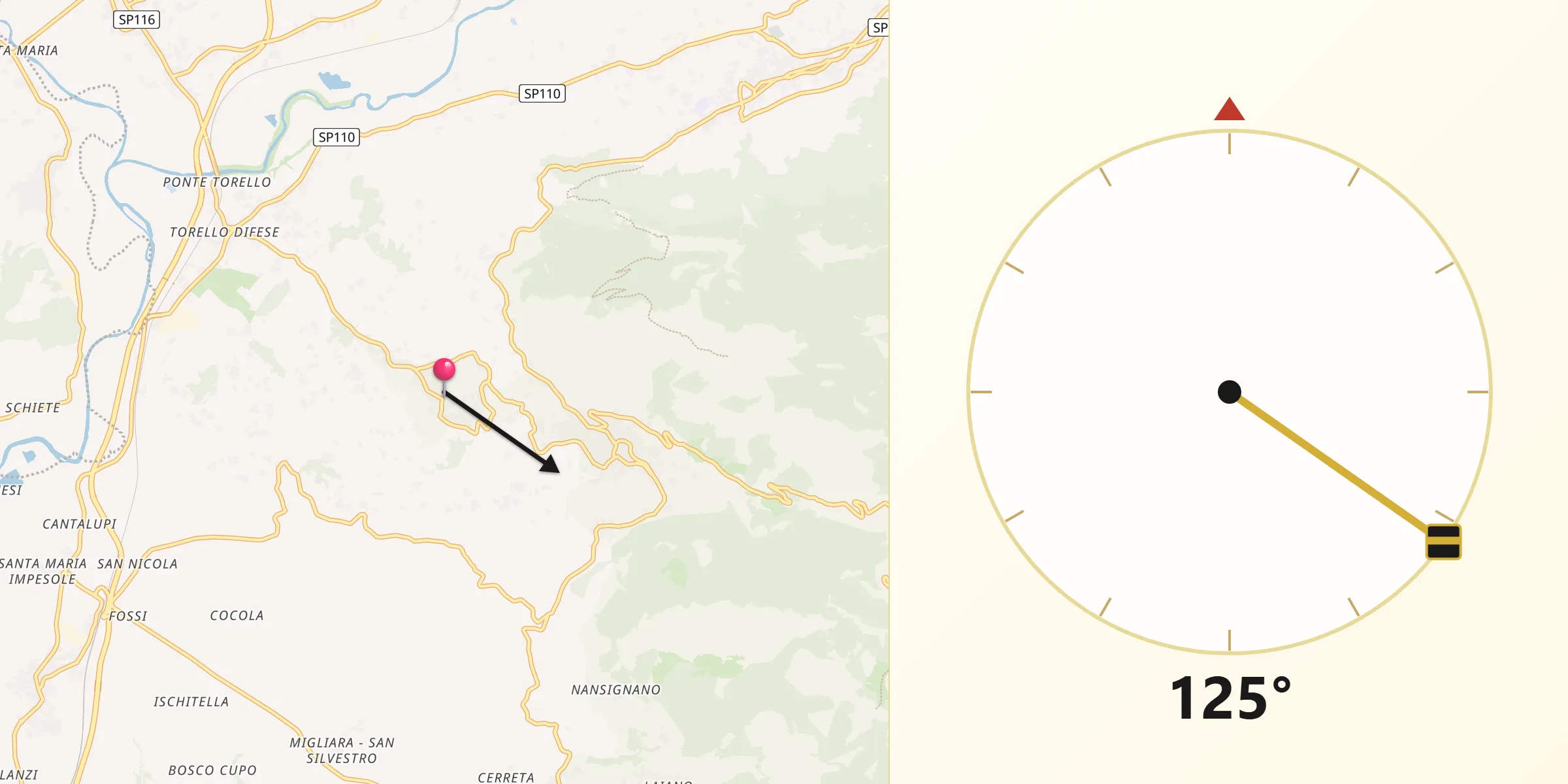 Direzione della Qibla da Melizzano