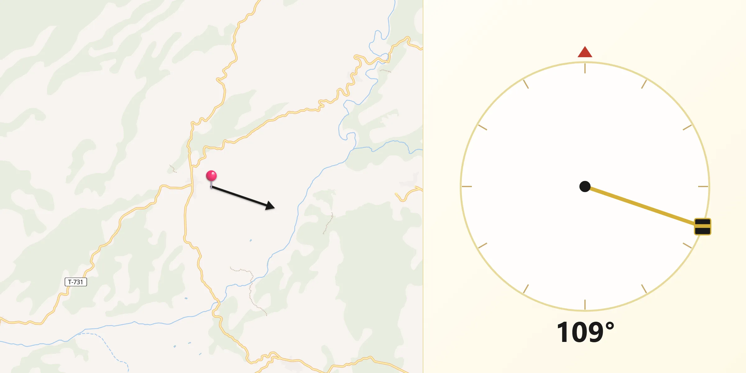 Dirección de la Qibla desde Molar