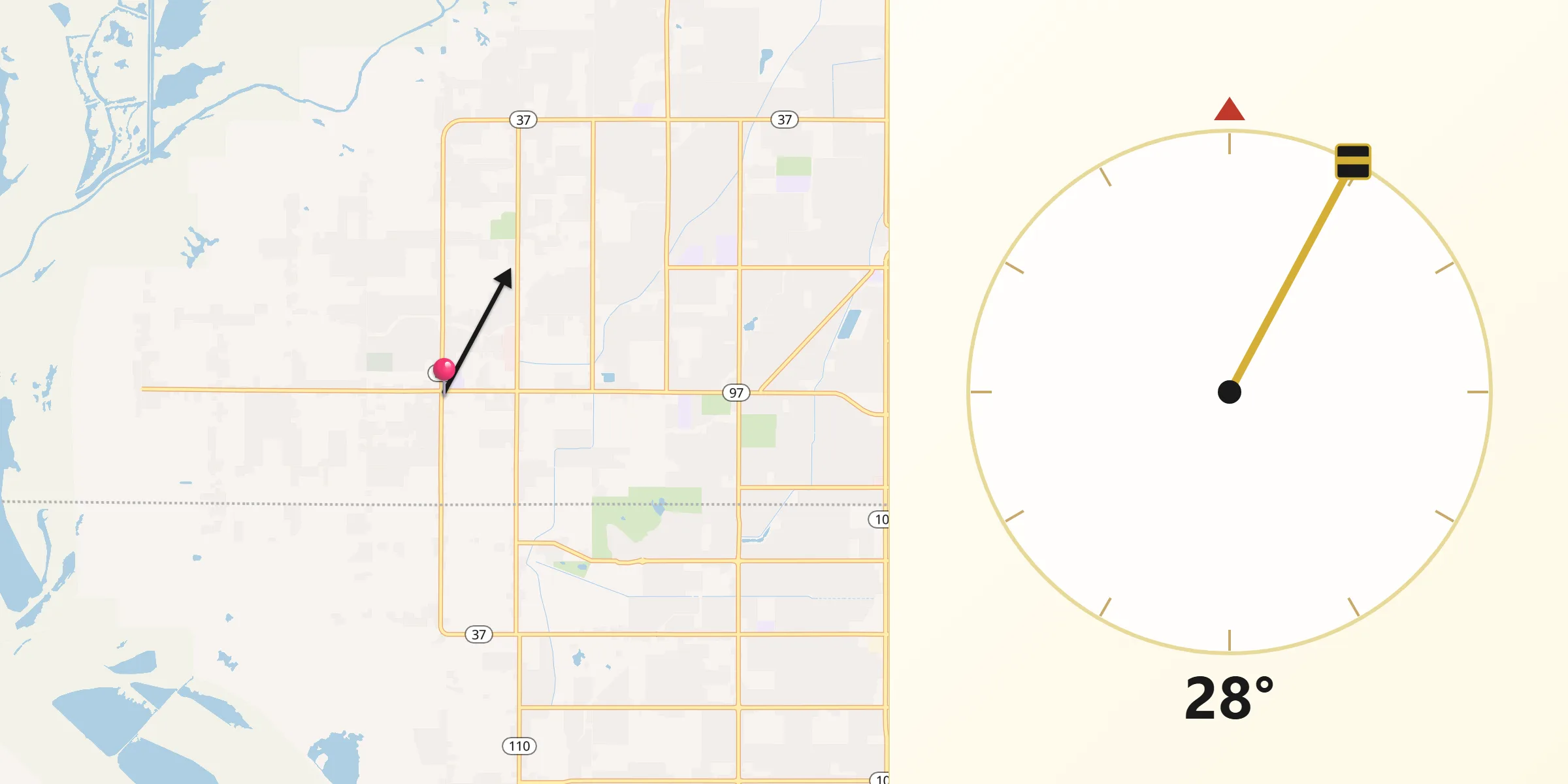 Qibla Direction from Hooper