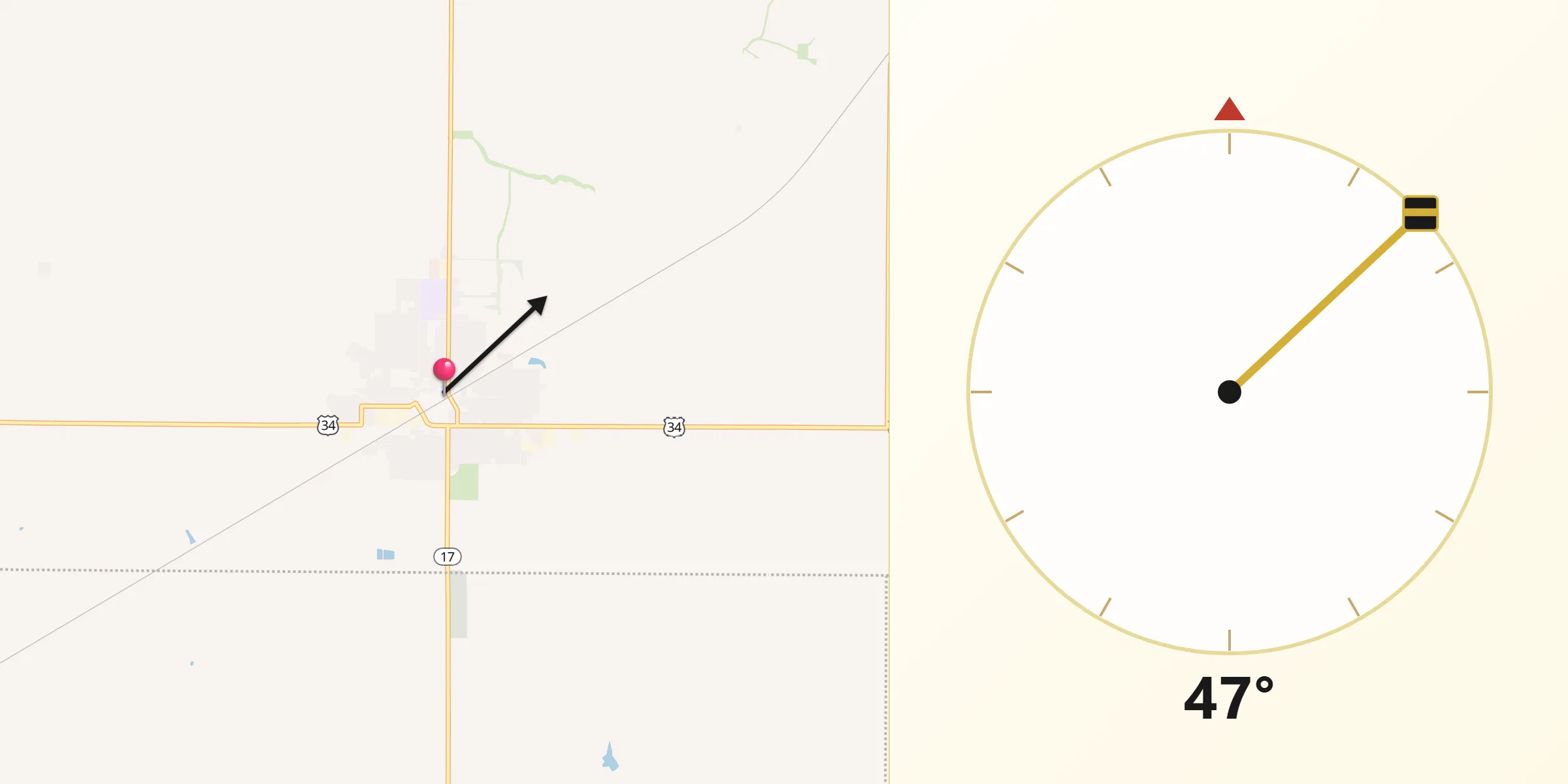 Qibla Direction from Galva
