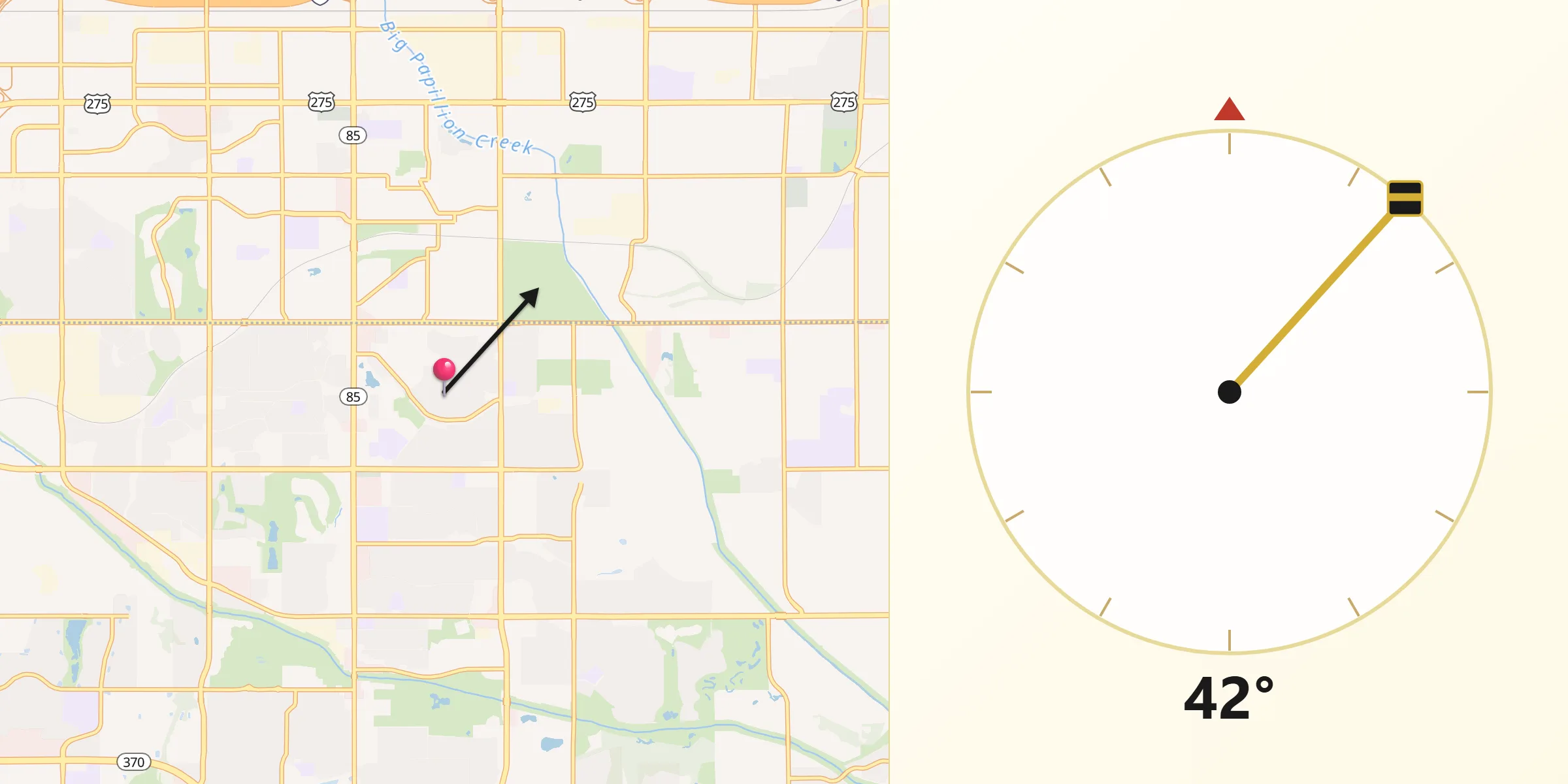 Qibla Direction from La Vista
