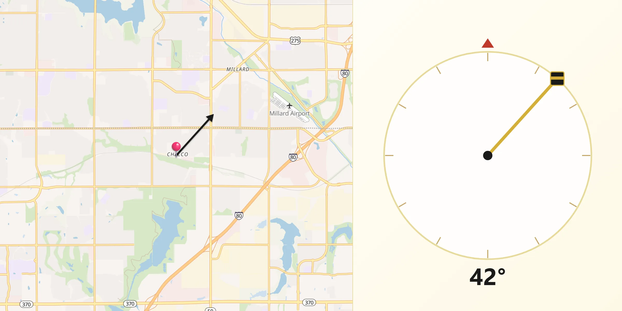 Qibla Direction from Chalco