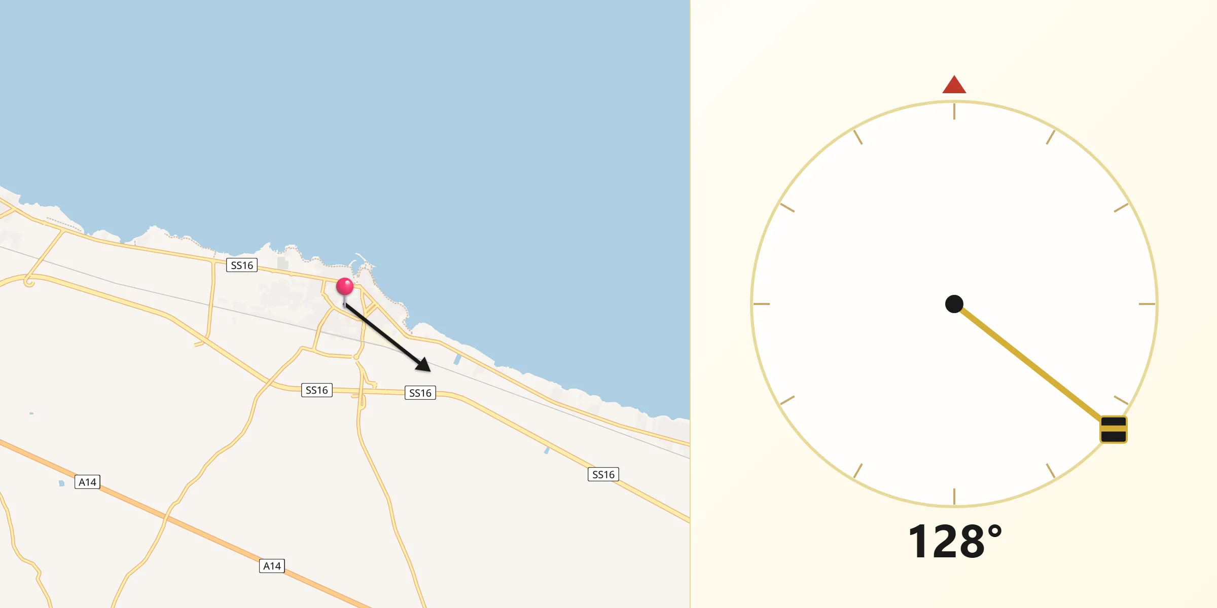 Direzione della Qibla da Giovinazzo