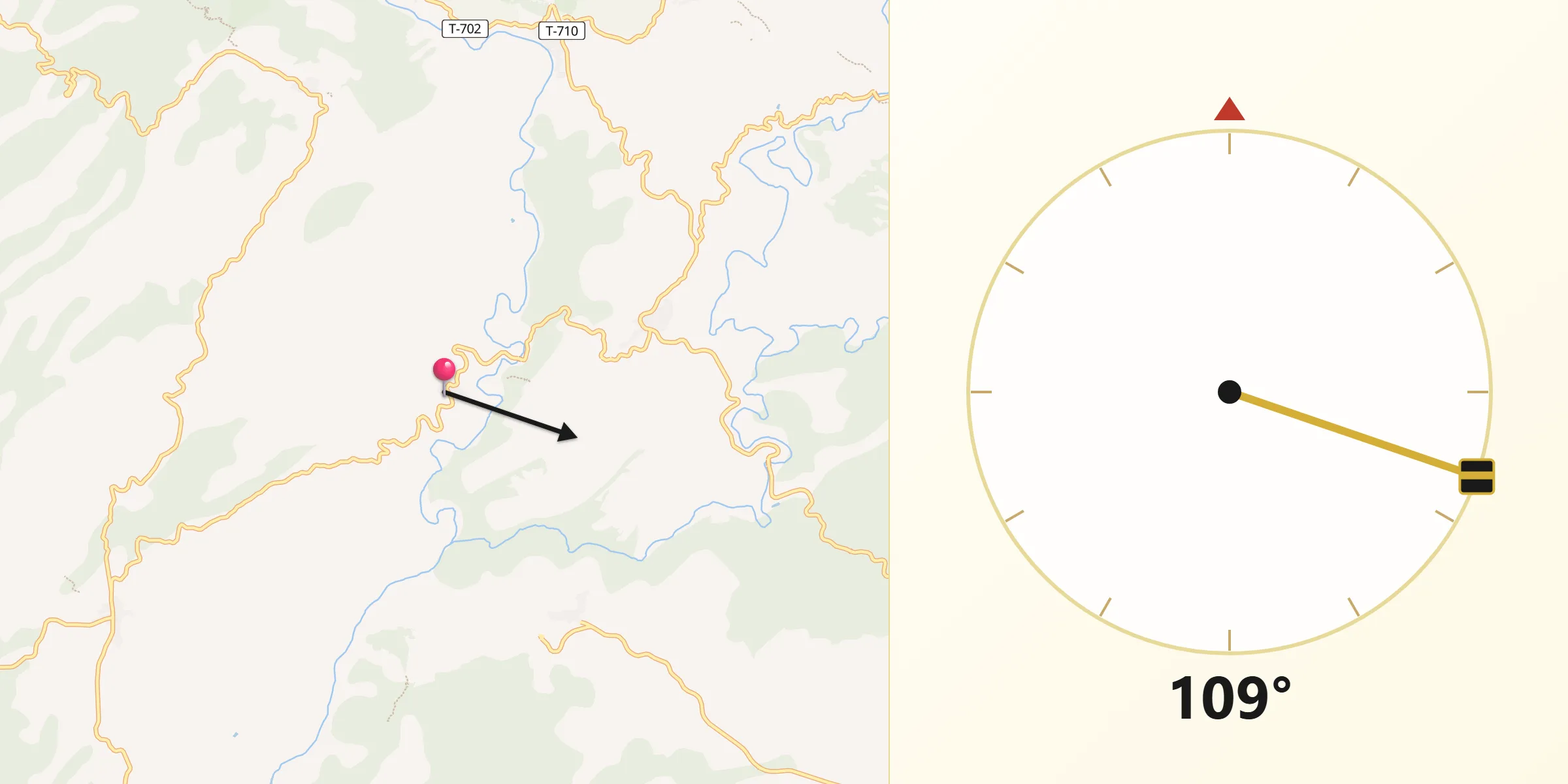 Dirección de la Qibla desde Lloar