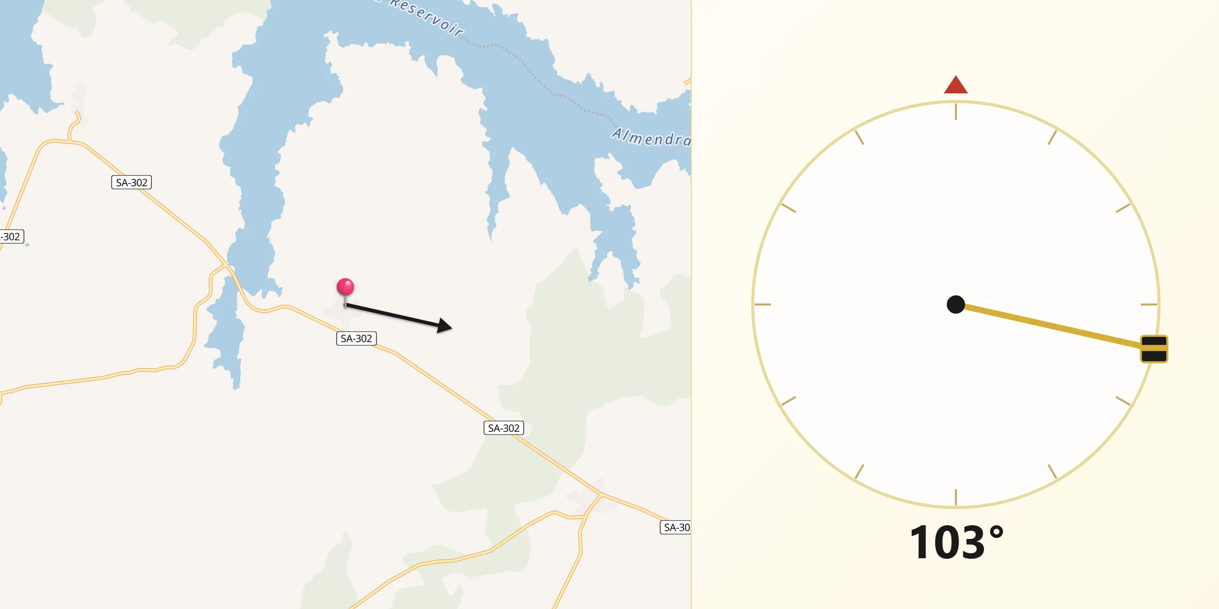 Dirección de la Qibla desde Monleras