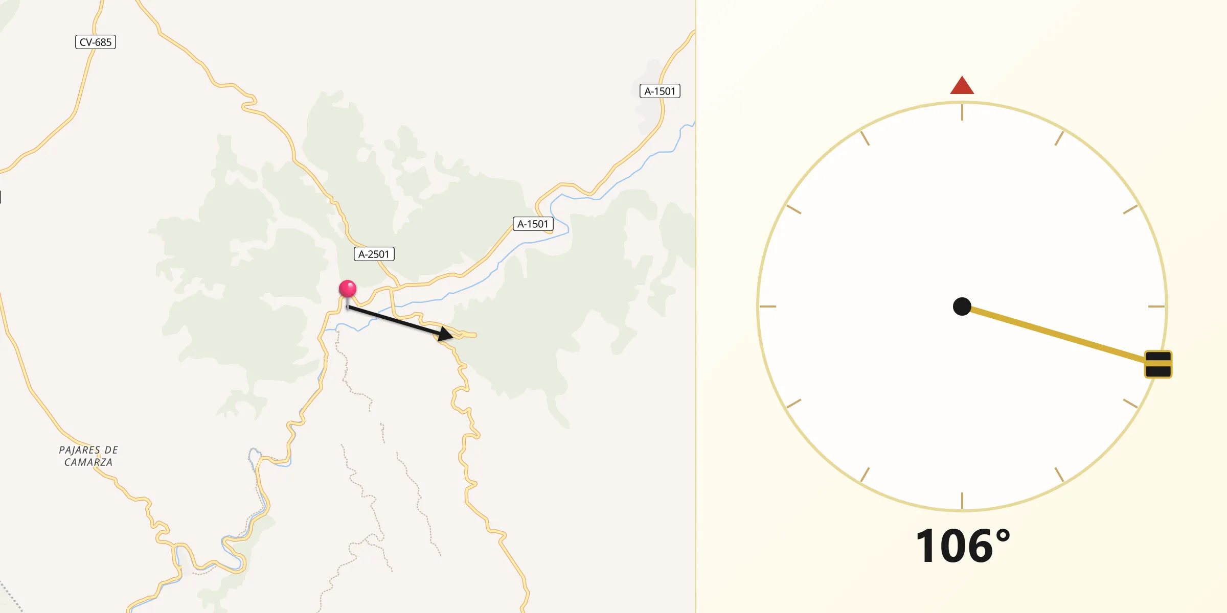 Dirección de la Qibla desde Jaraba