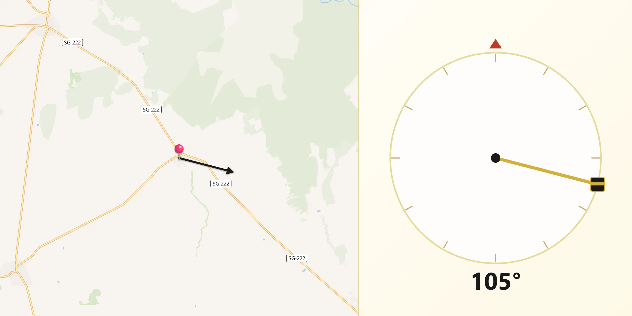 Dirección de la Qibla desde Sauquillo de Cabezas