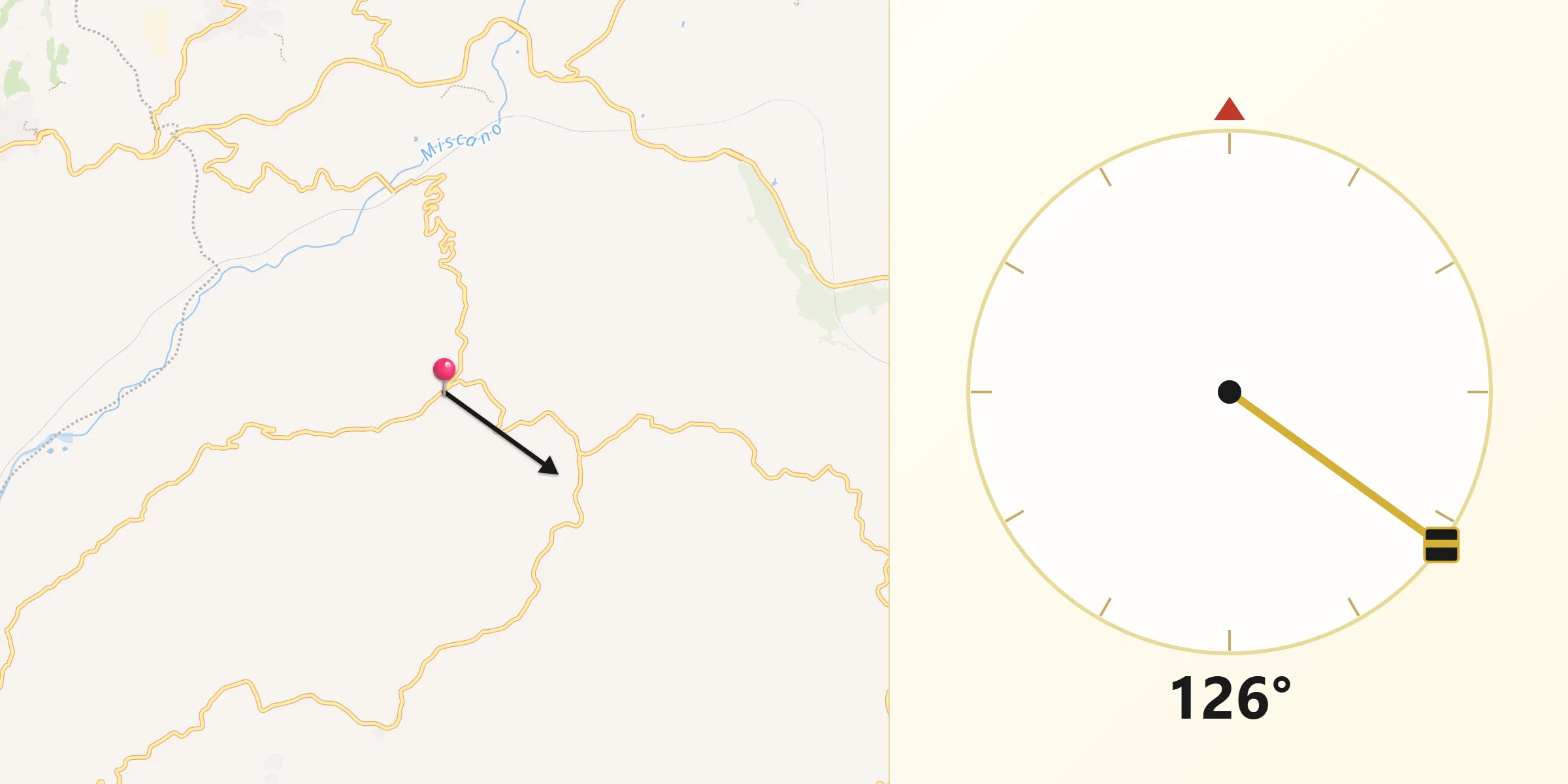 Direzione della Qibla da Montecalvo Irpino