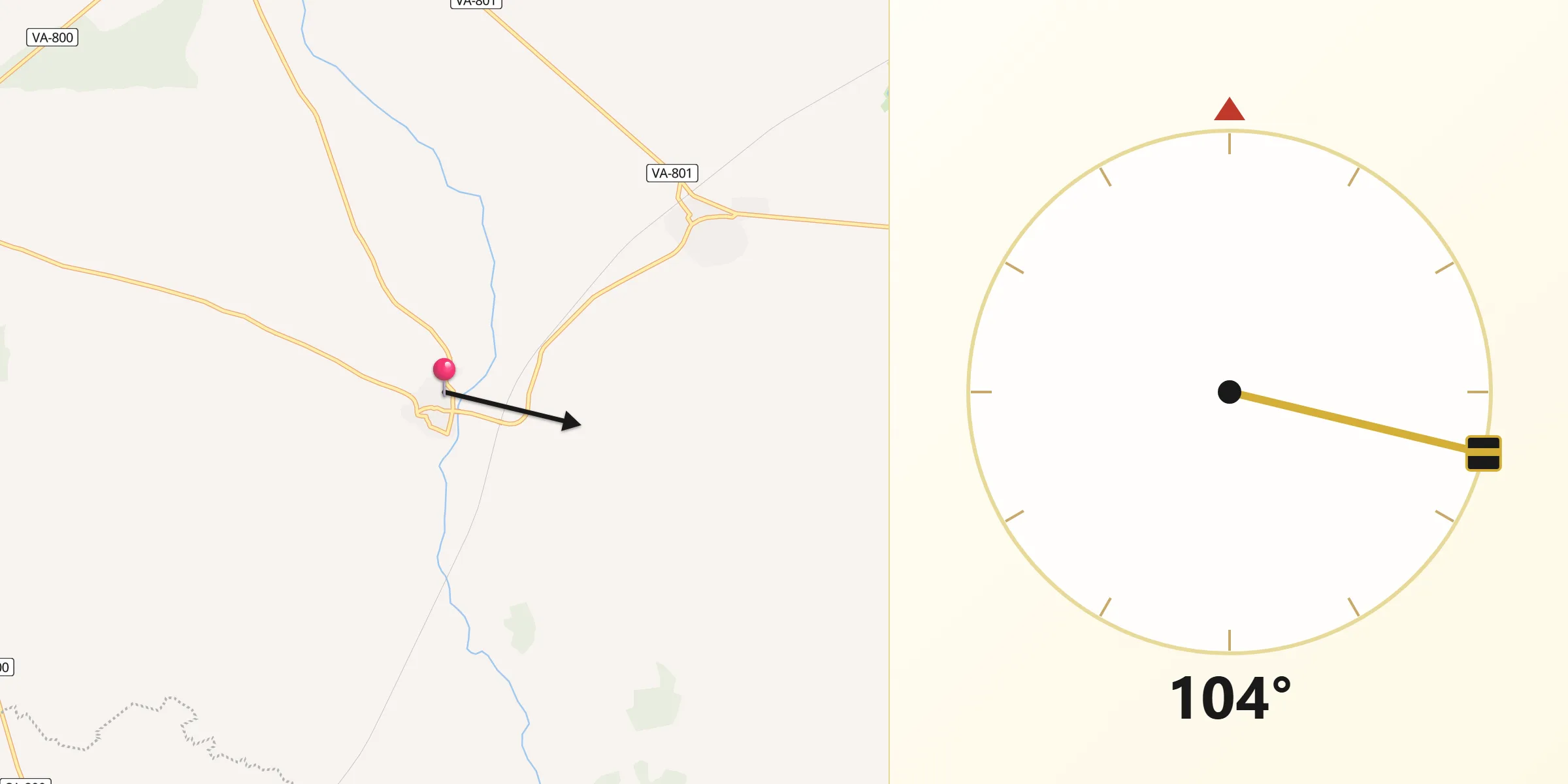 Dirección de la Qibla desde Fresno El Viejo