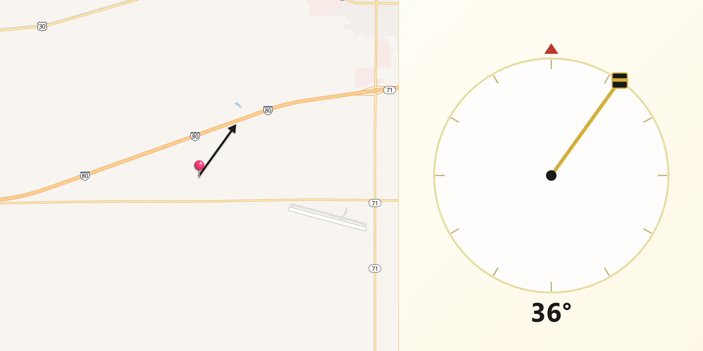 Qibla Direction from Kimball County