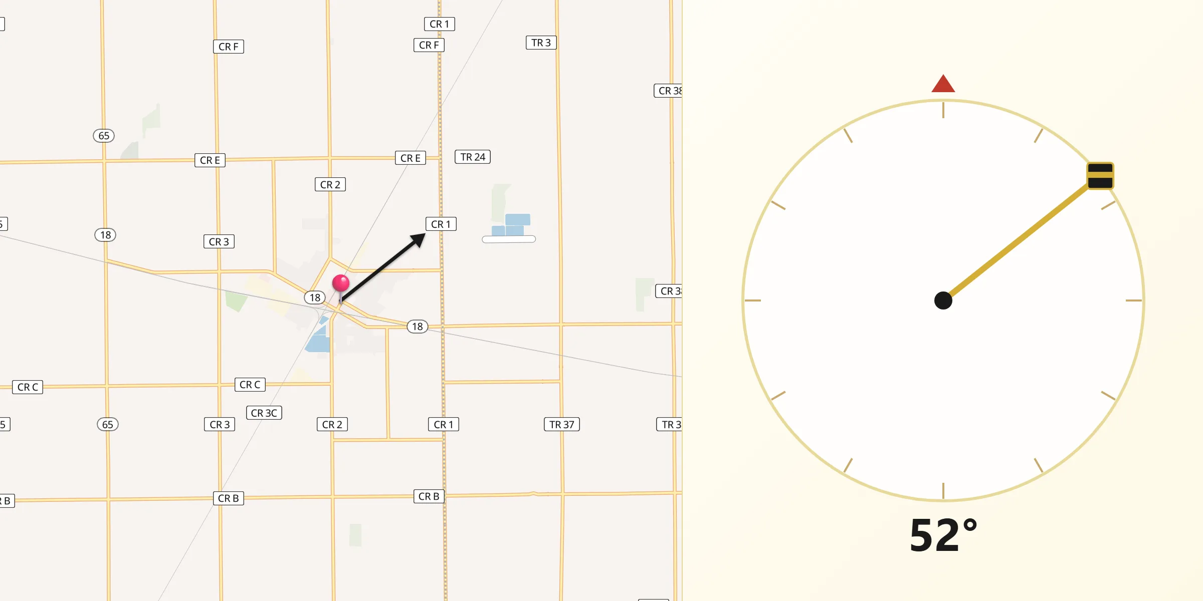 Qibla Direction from Deshler