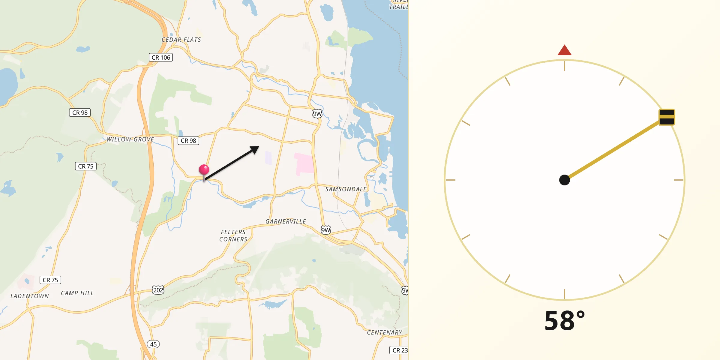 Qibla Direction from Thiells
