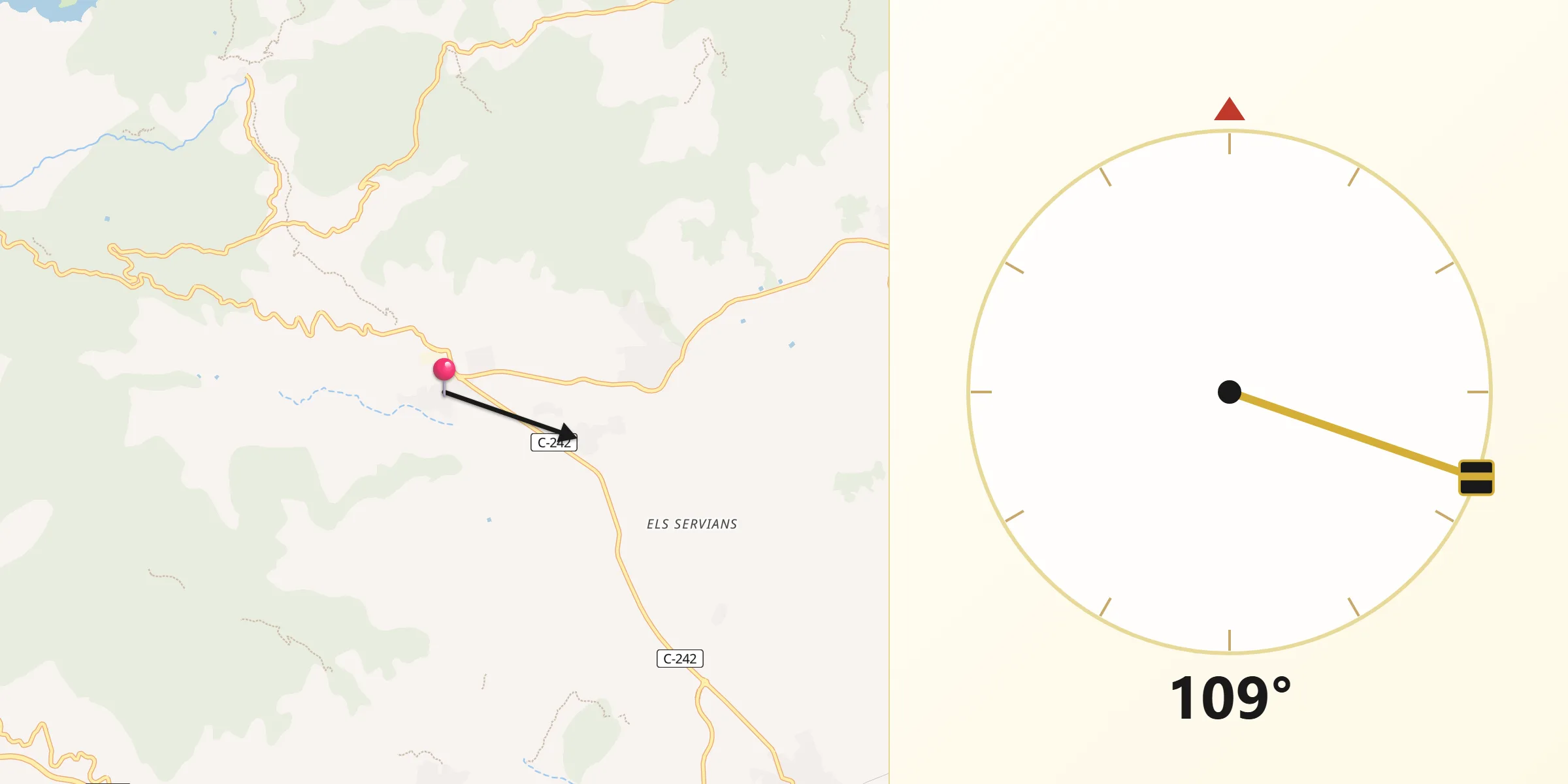 Dirección de la Qibla desde Alforja