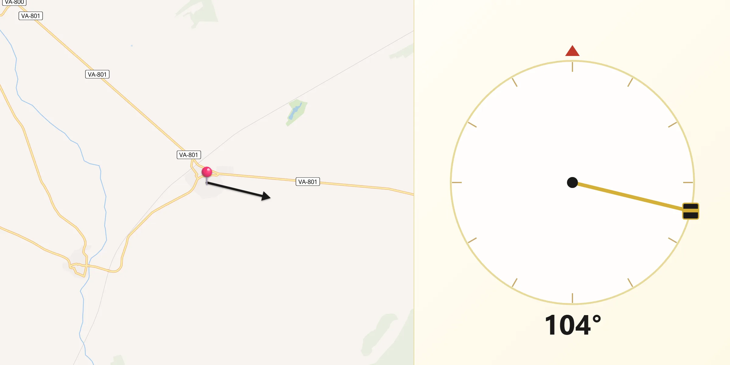 Dirección de la Qibla desde Carpio