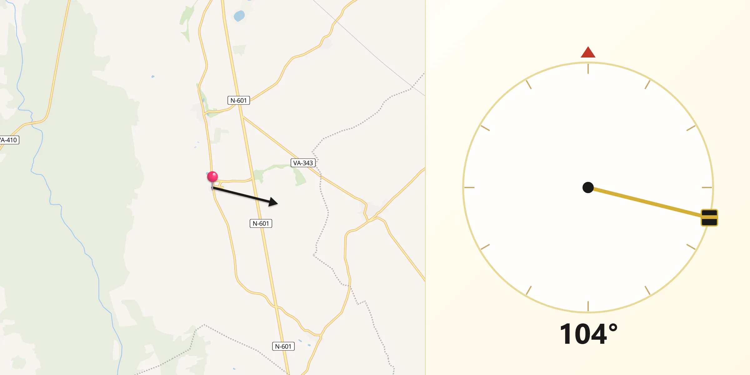 Dirección de la Qibla desde Almenara de Adaja