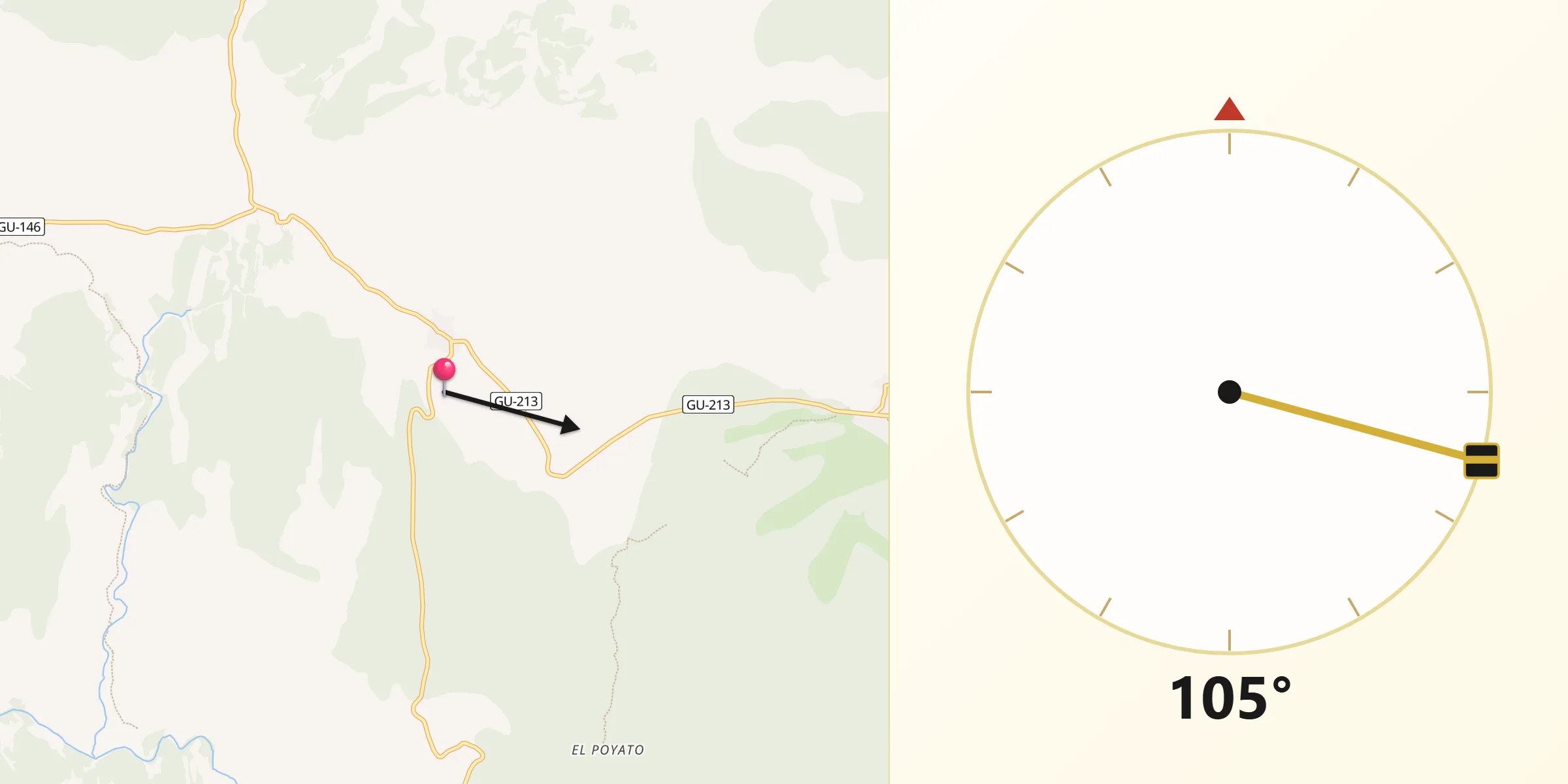 Dirección de la Qibla desde Galve de Sorbe