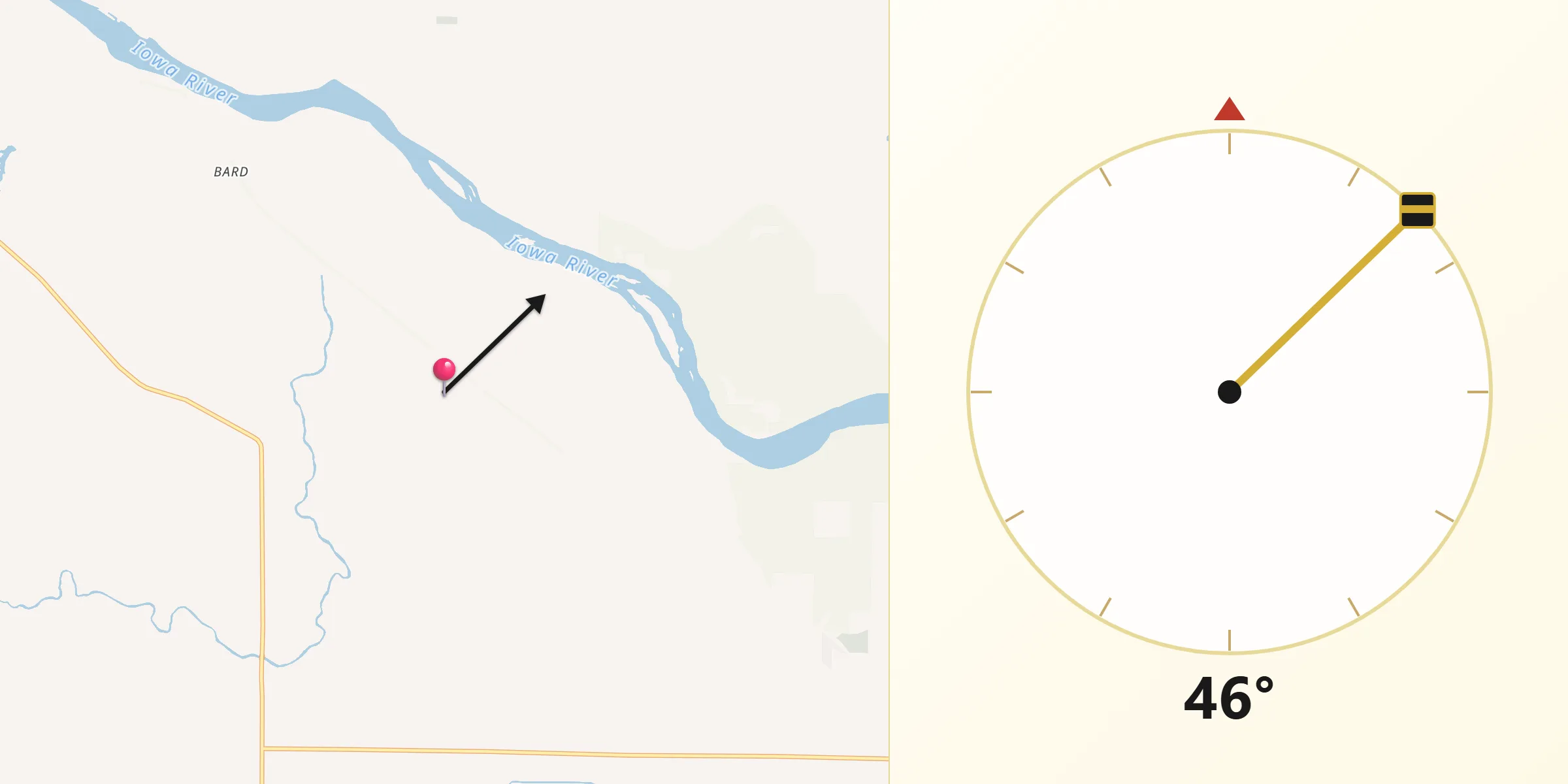 Qibla Direction from Louisa County