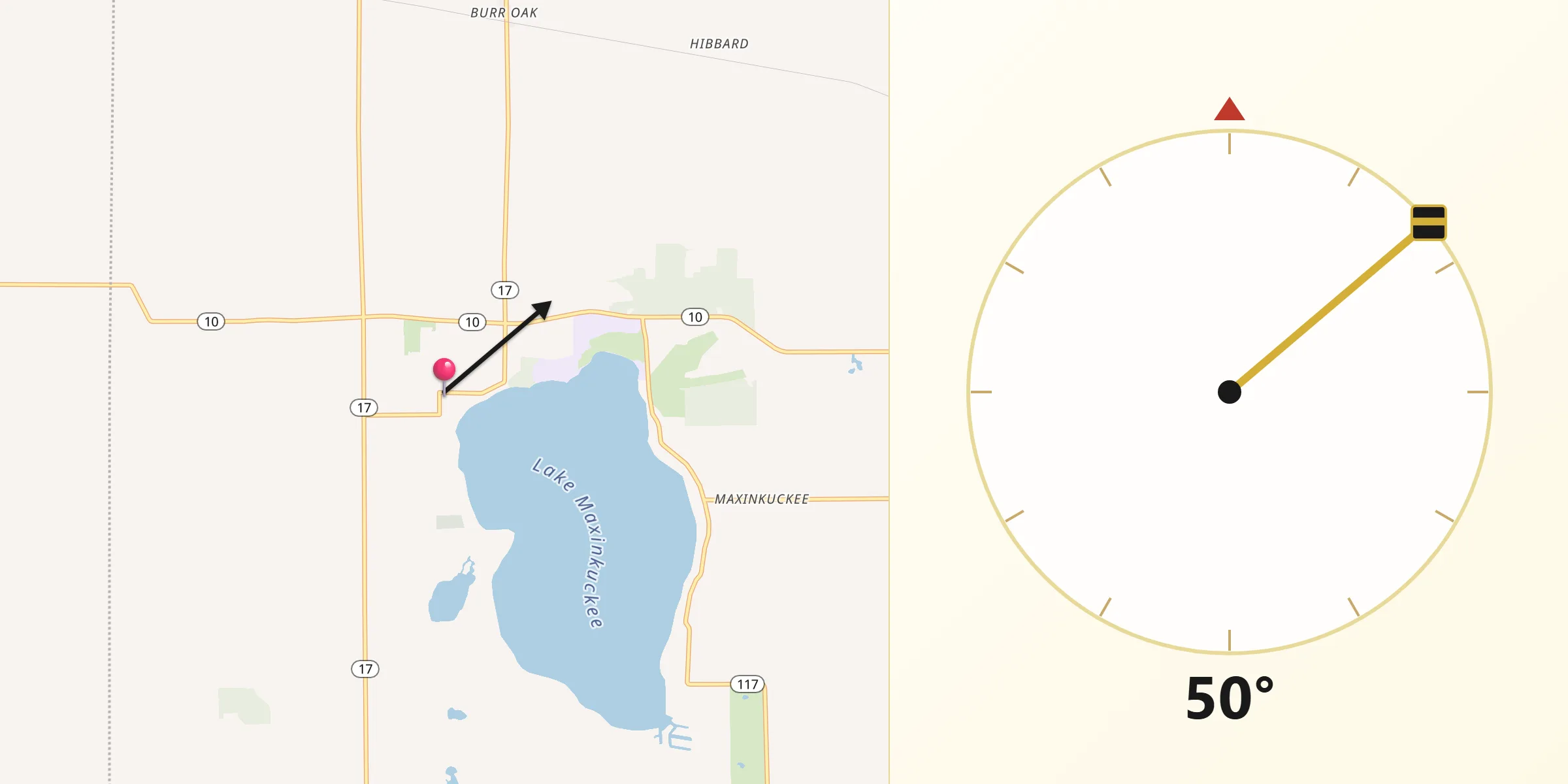 Qibla Direction from Culver