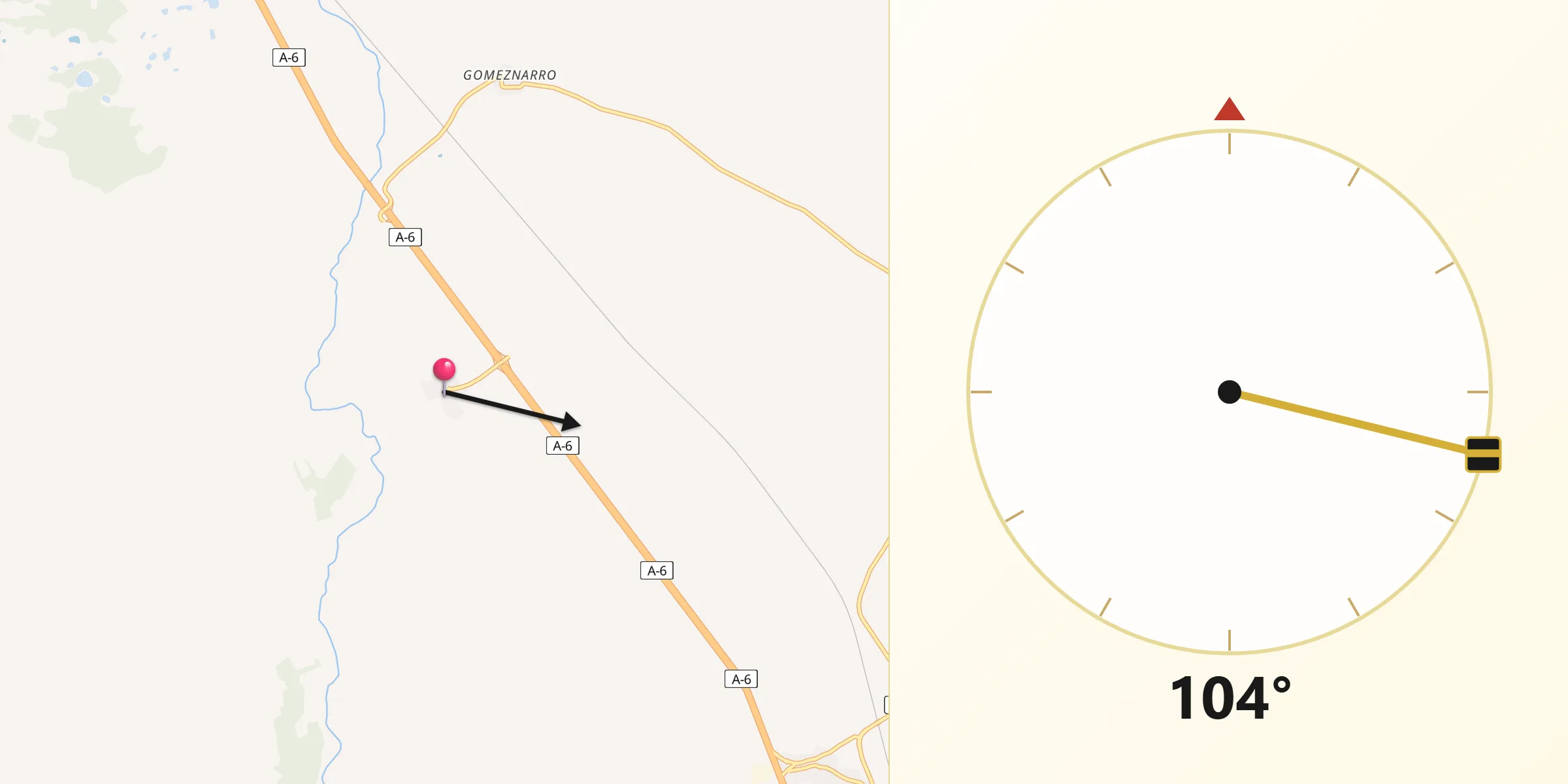 Dirección de la Qibla desde San Vicente del Palacio