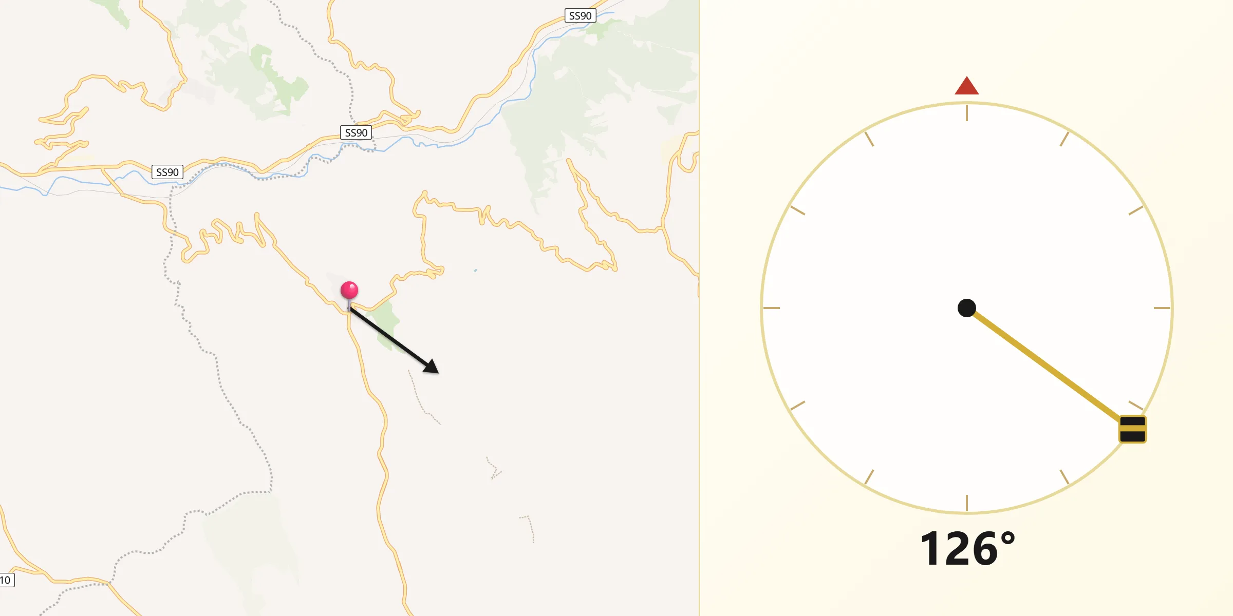 Direzione della Qibla da Panni