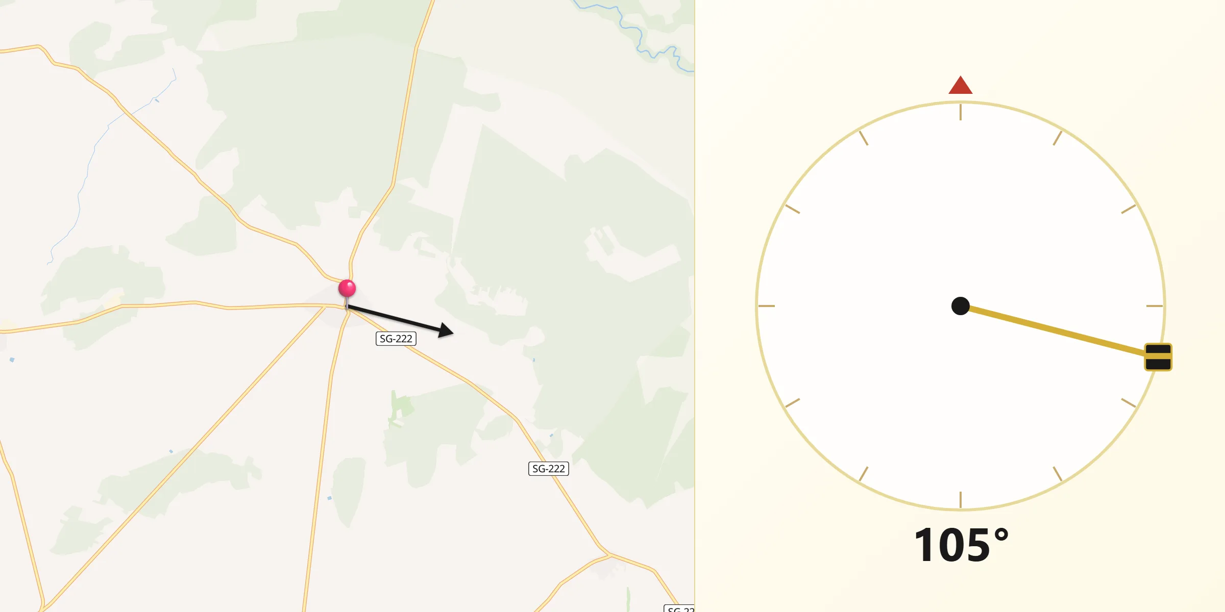 Dirección de la Qibla desde Aguilafuente