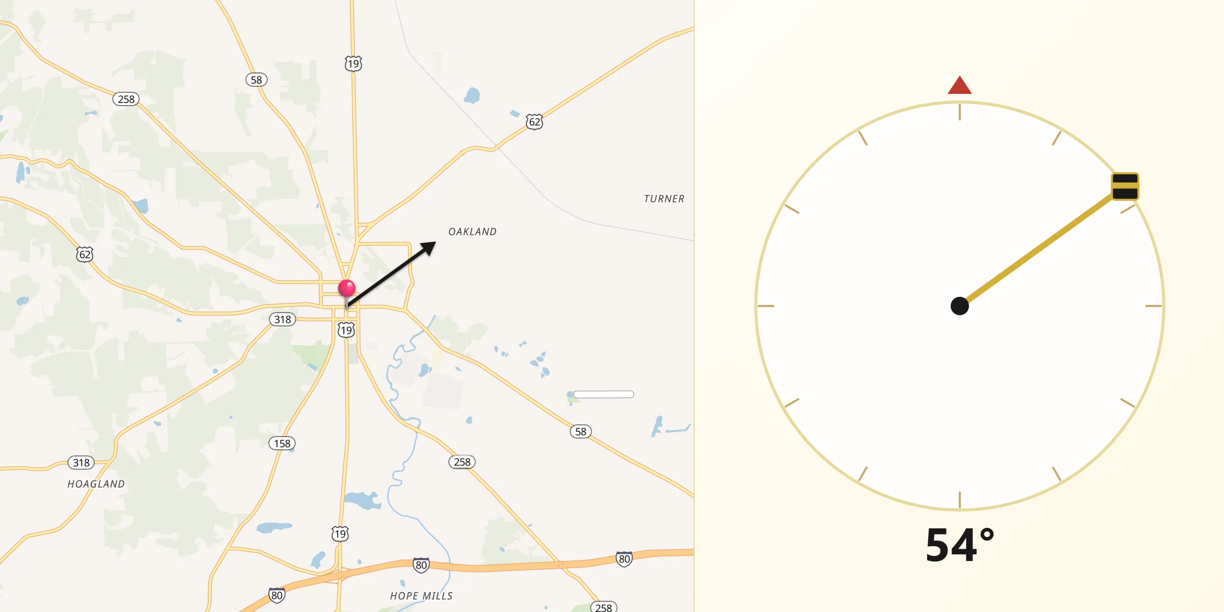 Qibla Direction from Mercer
