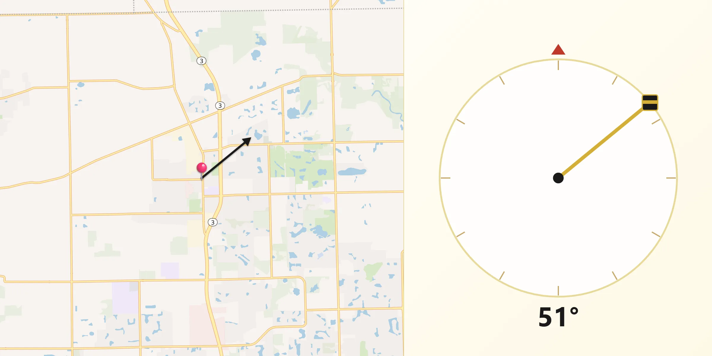 Qibla Direction from Huntertown