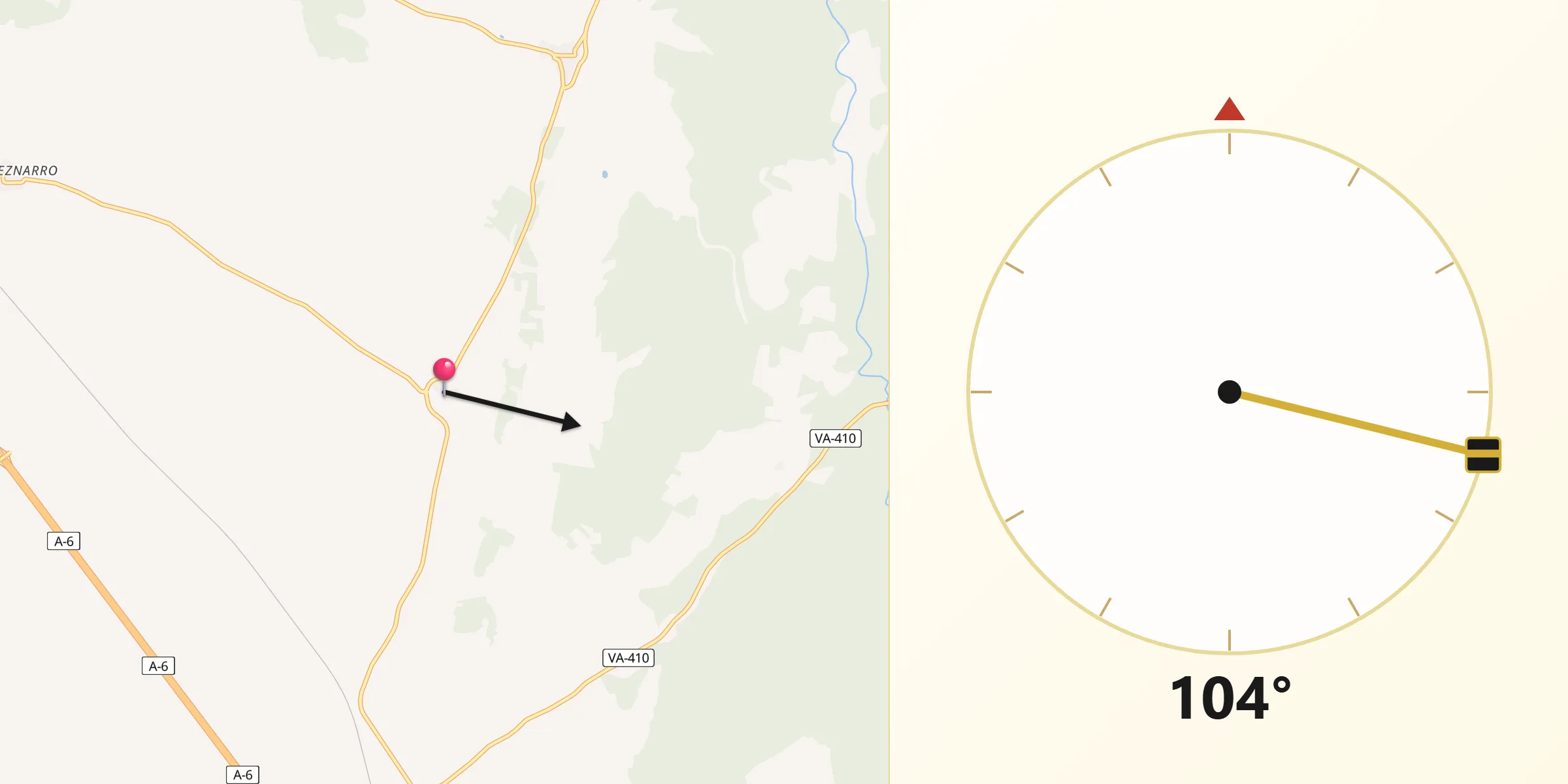 Dirección de la Qibla desde Ramiro