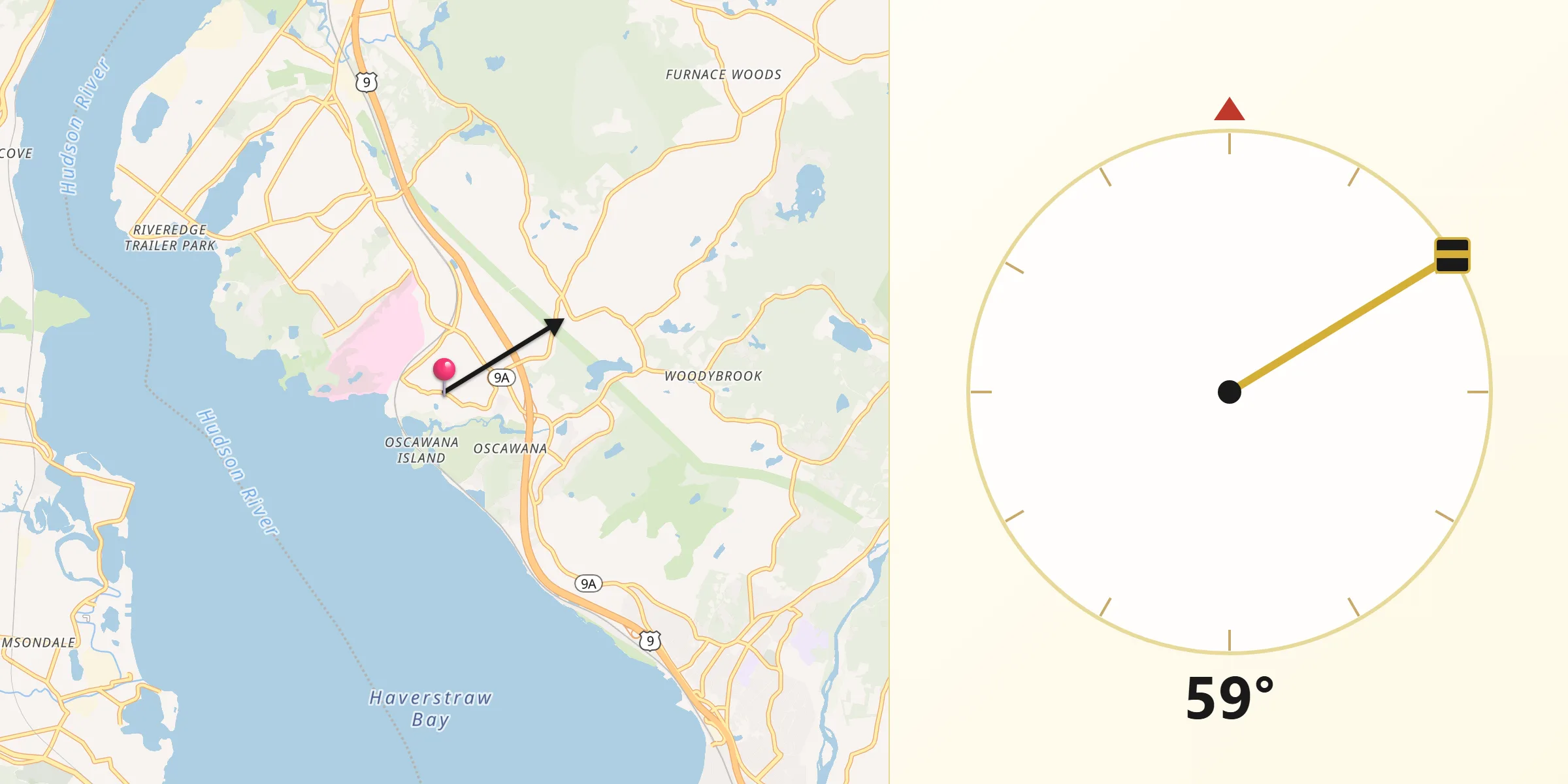 Qibla Direction from Crugers