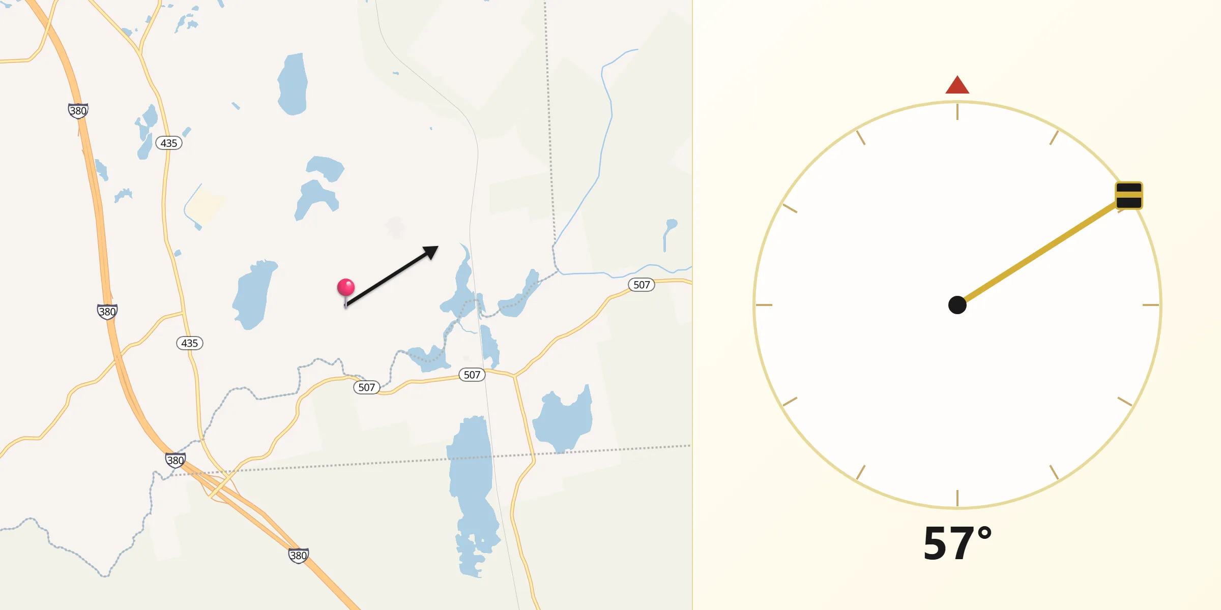 Qibla Direction from Big Bass Lake